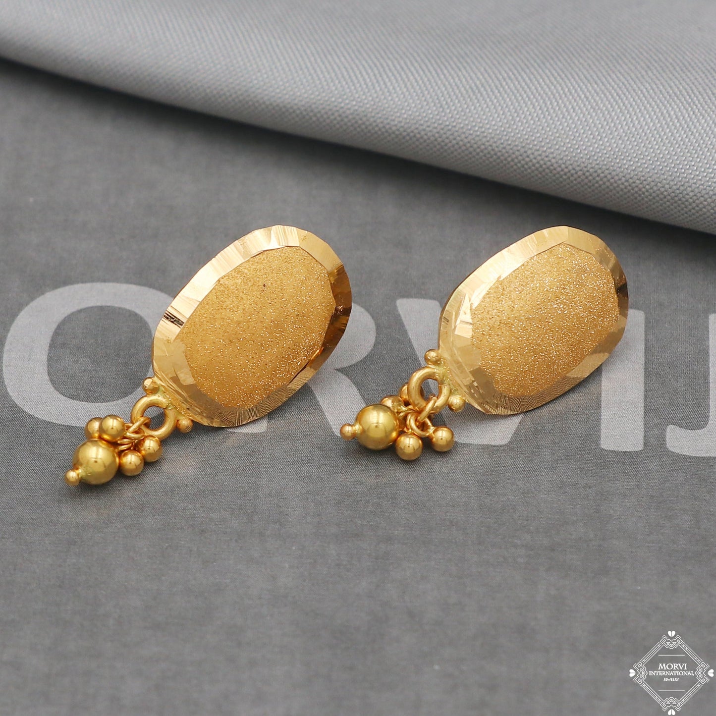 22k yellow gold dangle earrings Handmade Jewelry, K5005