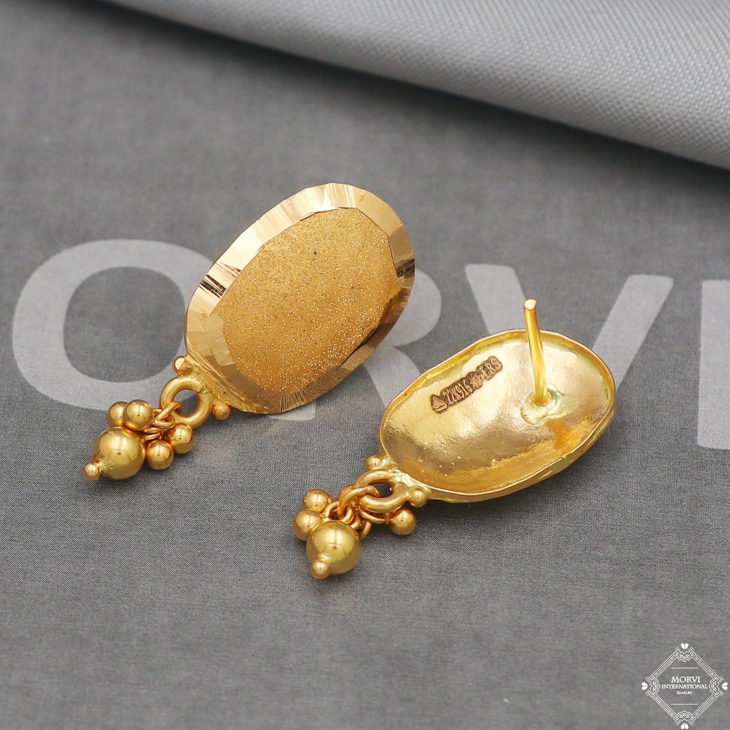 22k yellow gold dangle earrings Handmade Jewelry, K5005