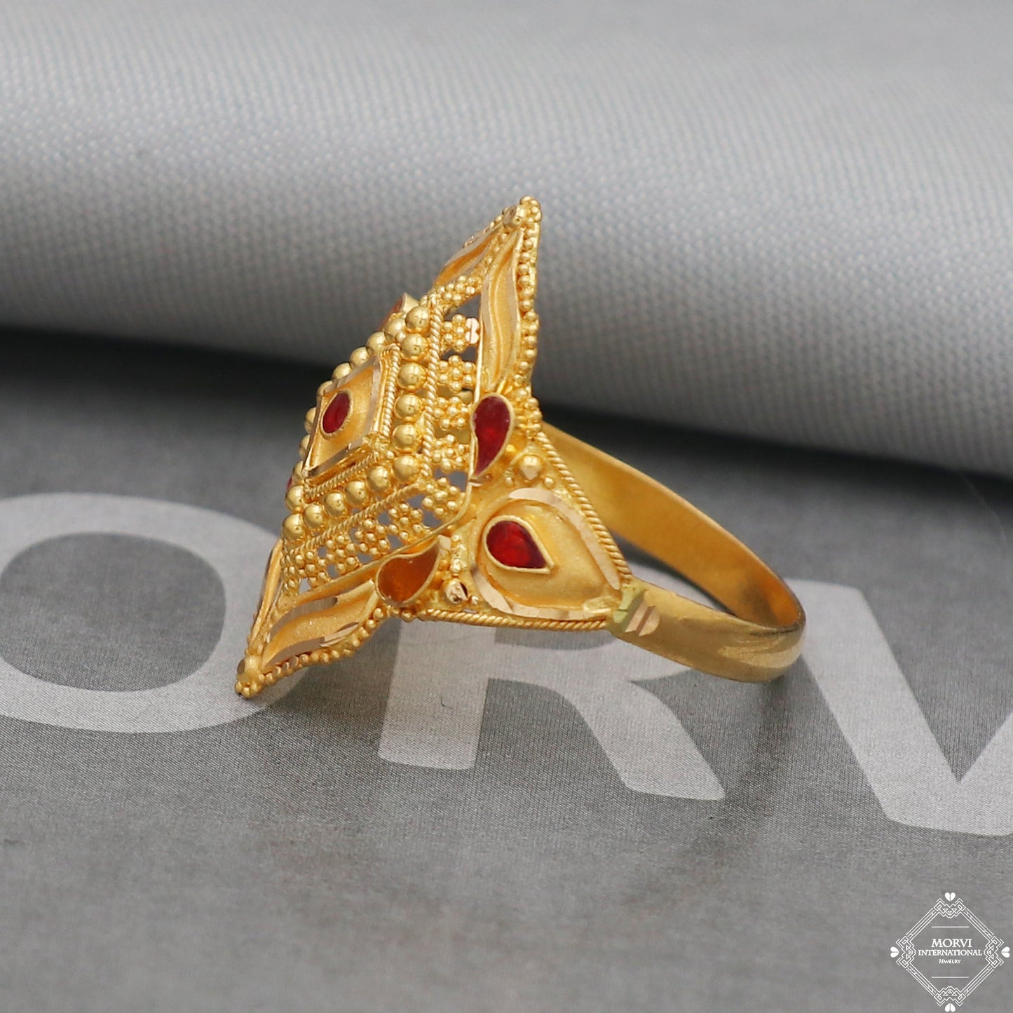 22k Gold Ring Jewelry, Handmade Indian Vintage and antique design, Pure Gold Ring, All Size, K5016