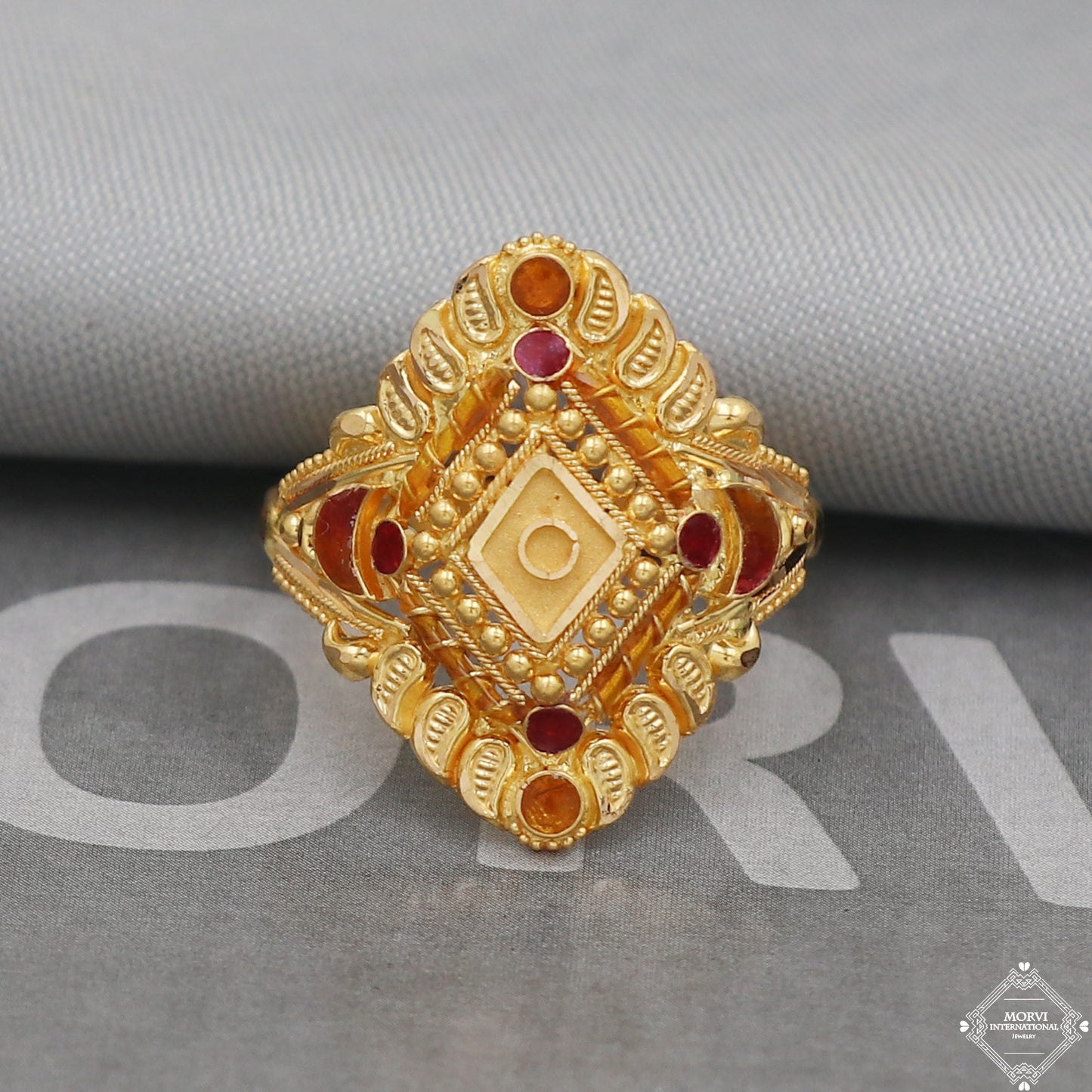 Pure 22k Yellow Gold Ring Jewelry, Handmade Indian Vintage and antique design, Pure Gold Ring, All Size, K5024