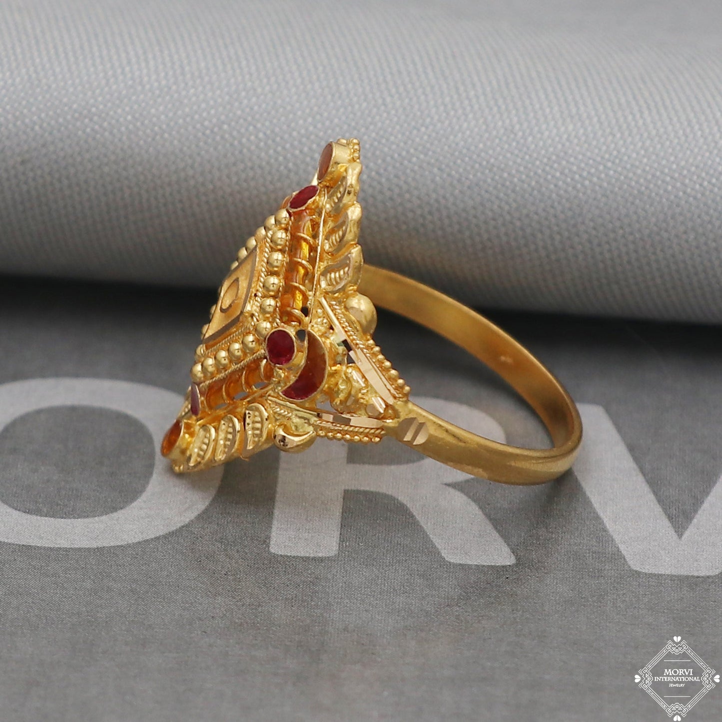 Pure 22k Yellow Gold Ring Jewelry, Handmade Indian Vintage and antique design, Pure Gold Ring, All Size, K5024
