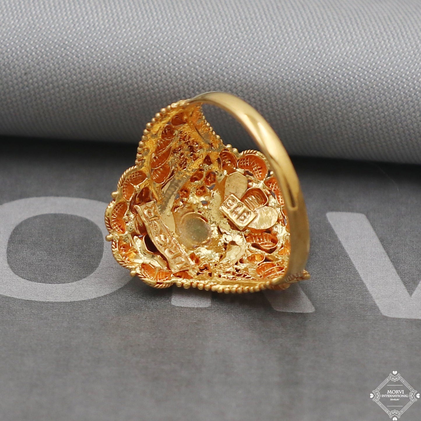 Pure 22k Yellow Gold Ring Jewelry, Handmade Indian Vintage and antique design, Pure Gold Ring, All Size, K5025