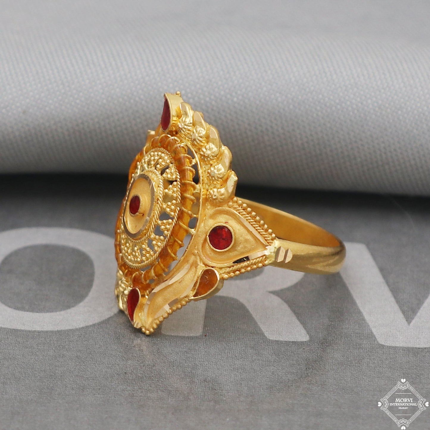 Pure 22k Yellow Gold Ring Jewelry, Handmade Indian Vintage and antique design, Pure Gold Ring, All Size, K5029