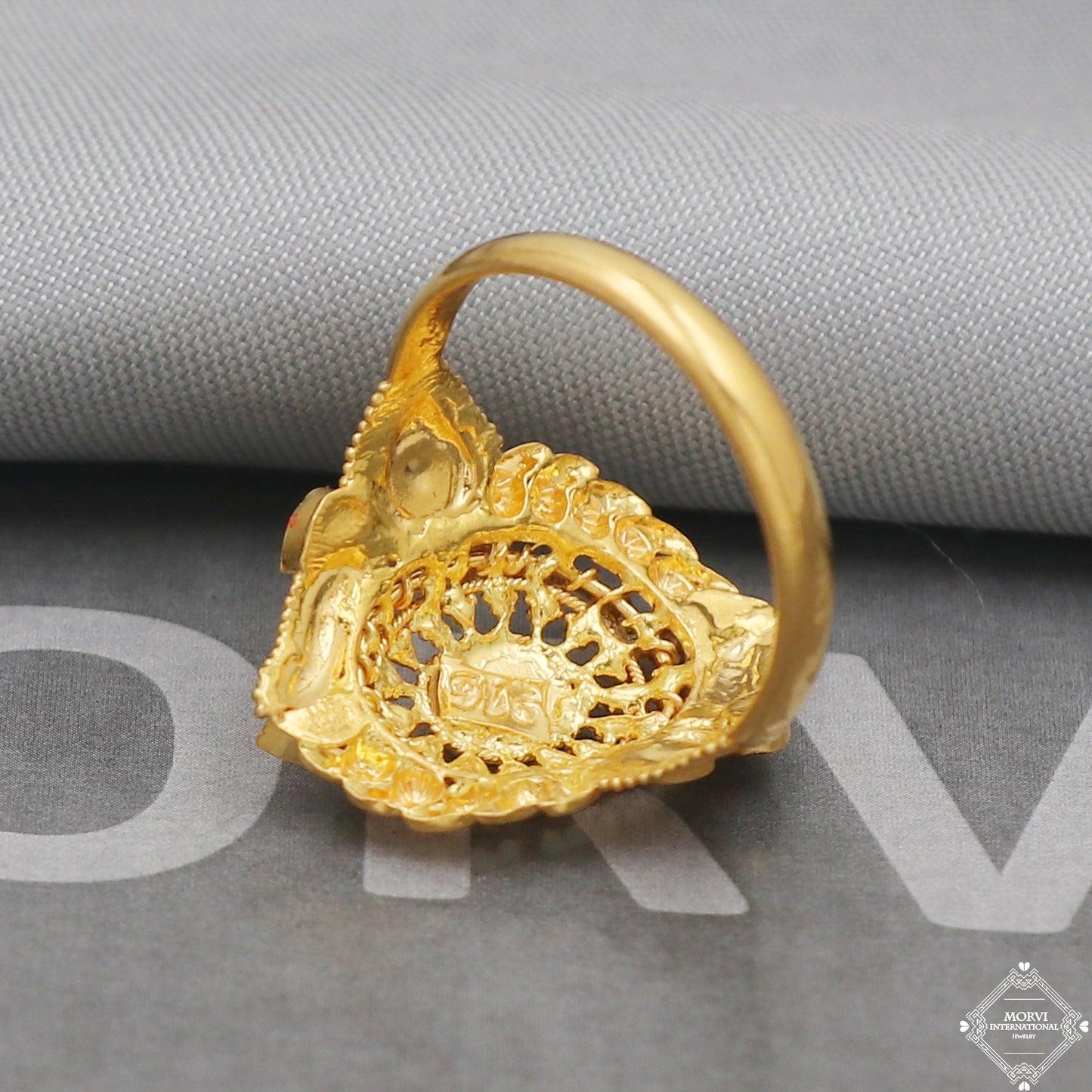 Pure 22k Yellow Gold Ring Jewelry, Handmade Indian Vintage and antique design, Pure Gold Ring, All Size, K5029