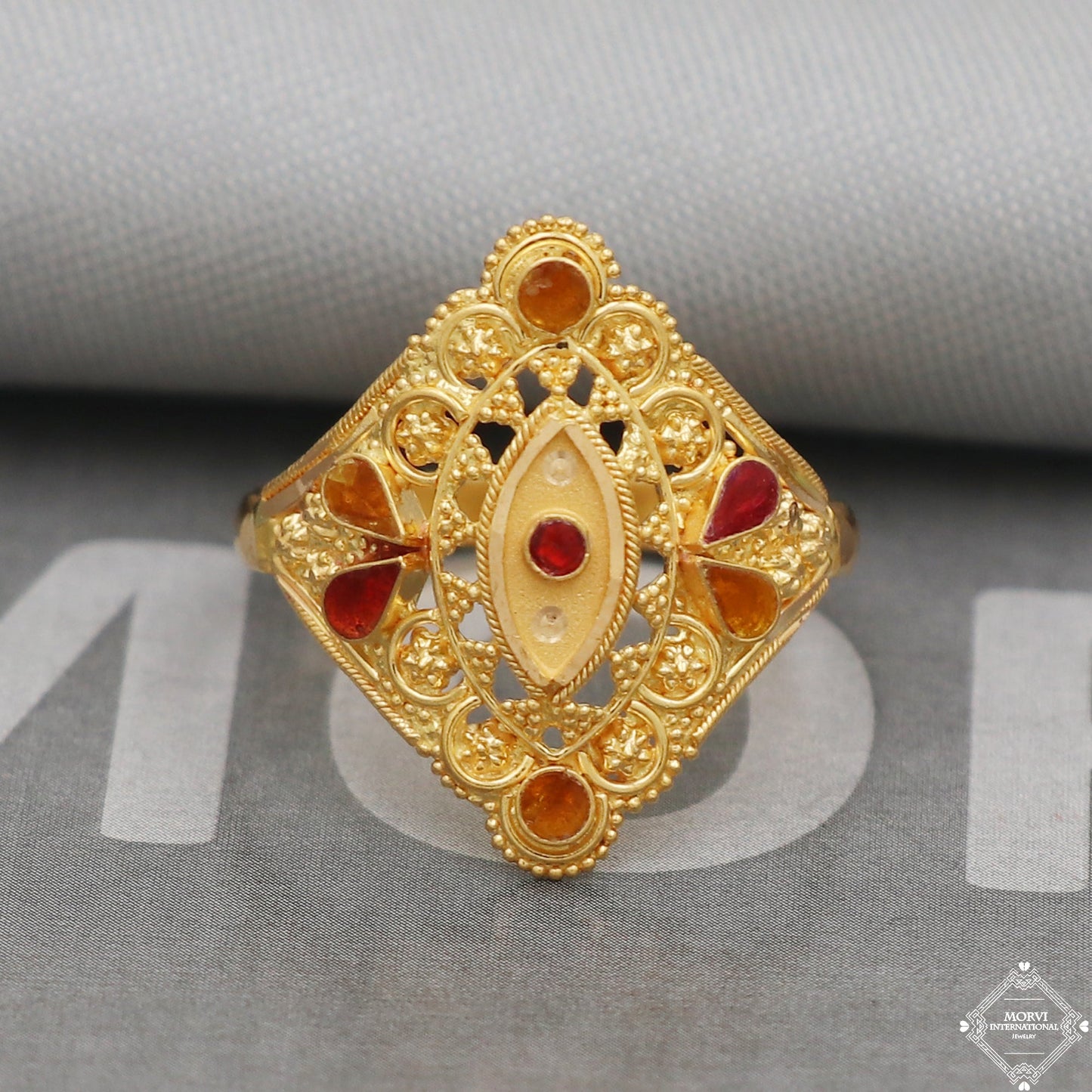 22kt 22k Yellow Gold Ring Jewelry, Handmade Indian Vintage and antique design, Pure Gold Ring, All Size, K5033