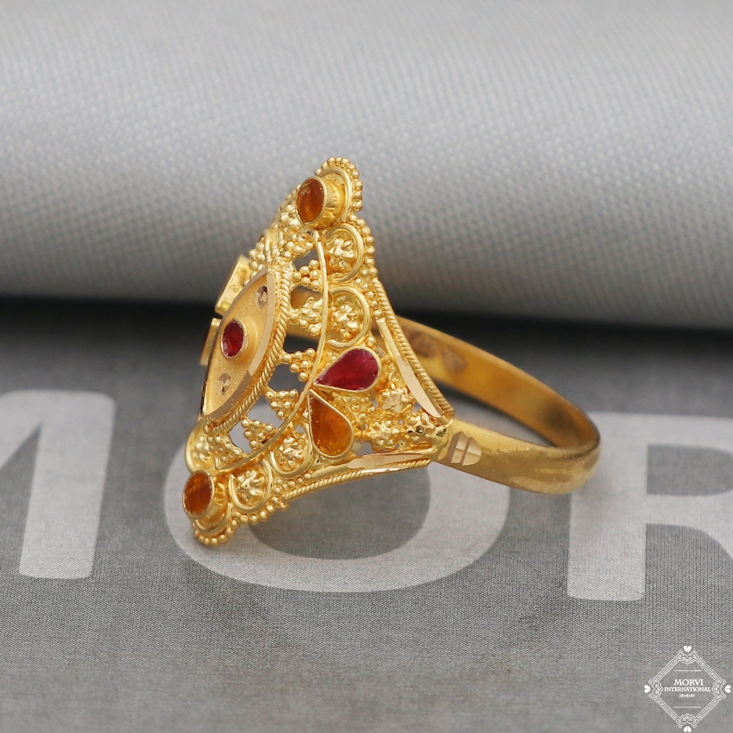 22kt 22k Yellow Gold Ring Jewelry, Handmade Indian Vintage and antique design, Pure Gold Ring, All Size, K5033