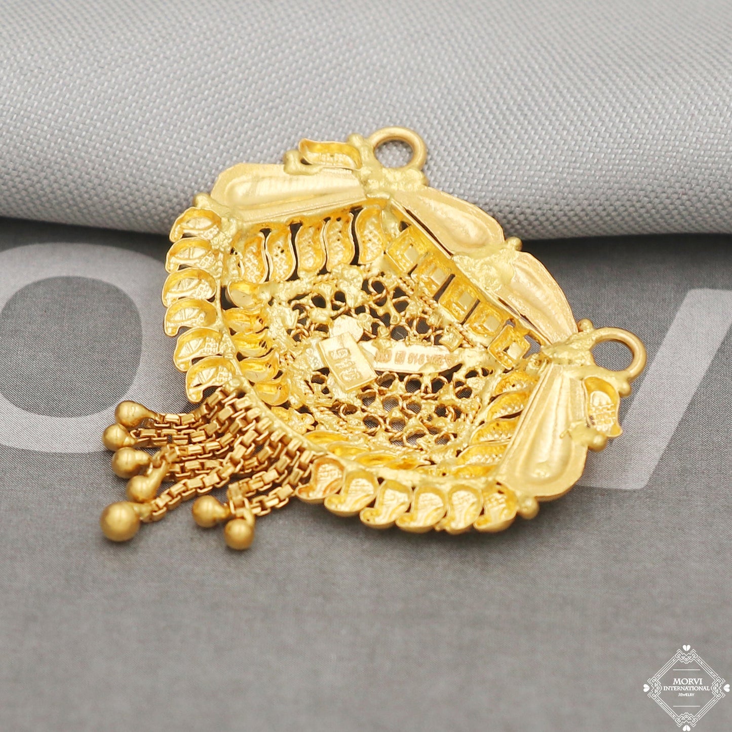 22k Yellow Gold Mangalsutra Pendant Necklace Handmade Indian Handmade Vintage Antique Design Jewelry, K5051