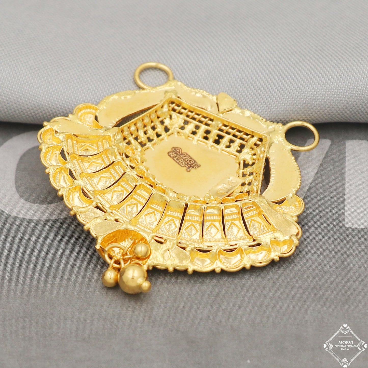 22k Yellow Gold Mangalsutra Pendant Necklace Handmade Indian Handmade Vintage Antique Design Jewelry, K5054
