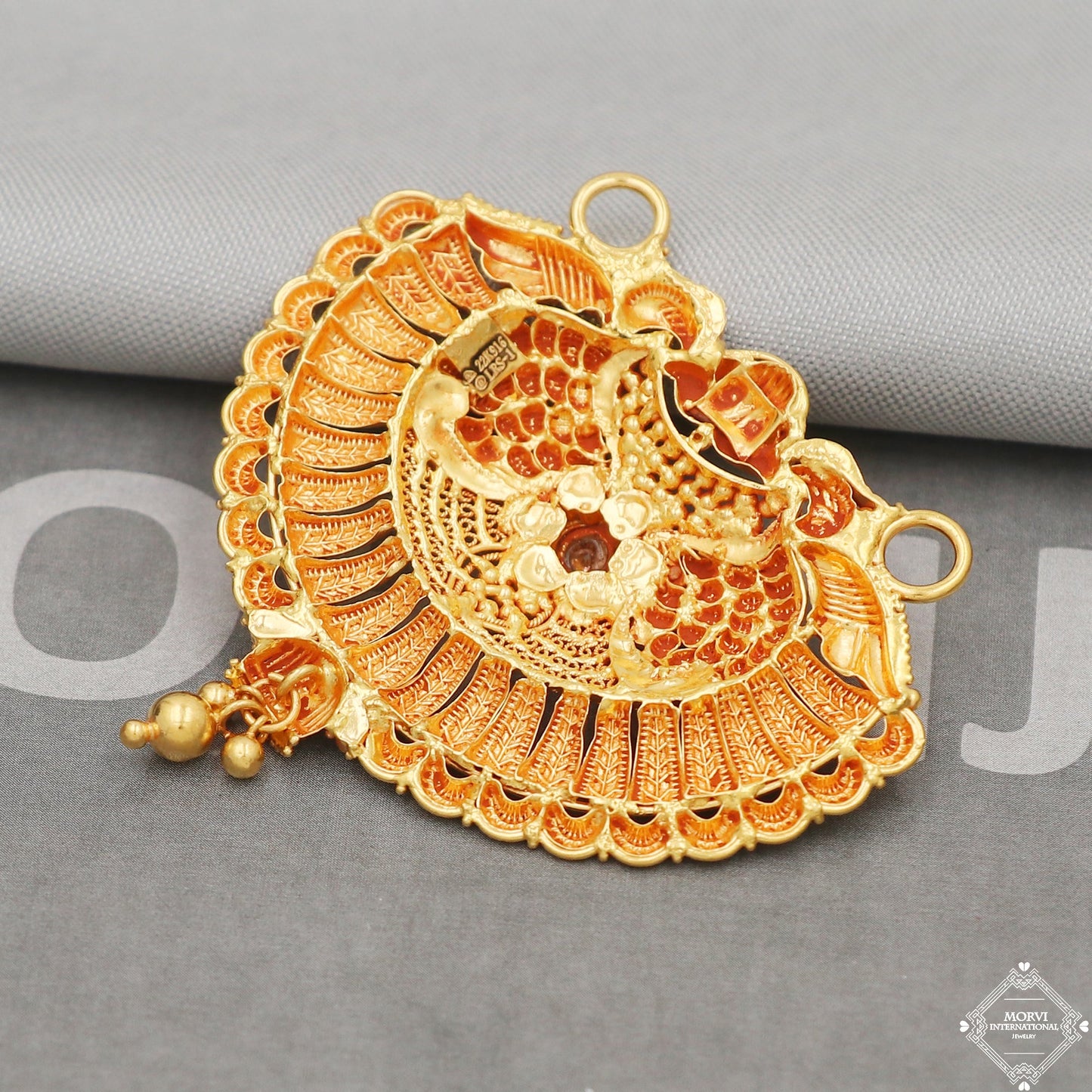 22k Yellow Gold Mangalsutra Pendant Necklace Handmade Indian Handmade Vintage Antique Design Jewelry, K5055