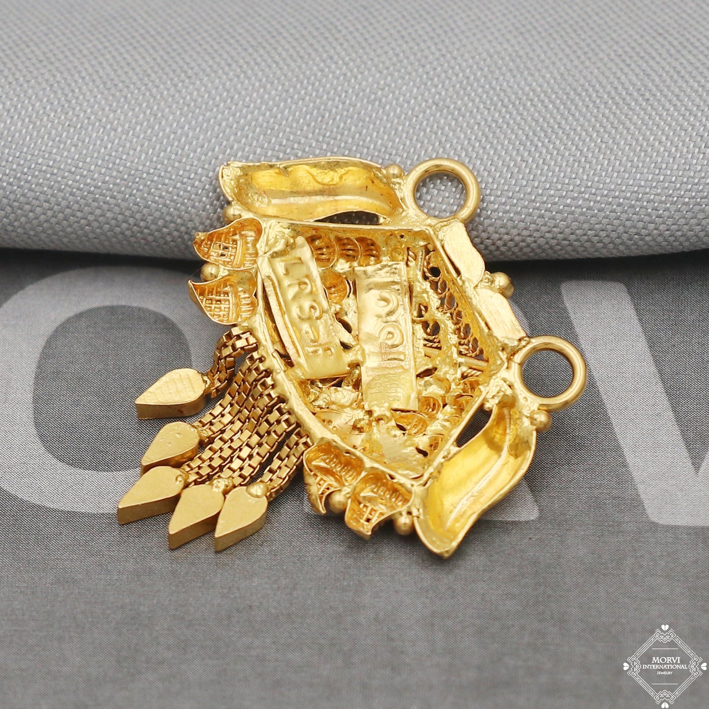 22k Yellow Gold Pendant Necklace Handmade Indian Mangalsutra Handmade Vintage Antique Design Jewelry, K5086