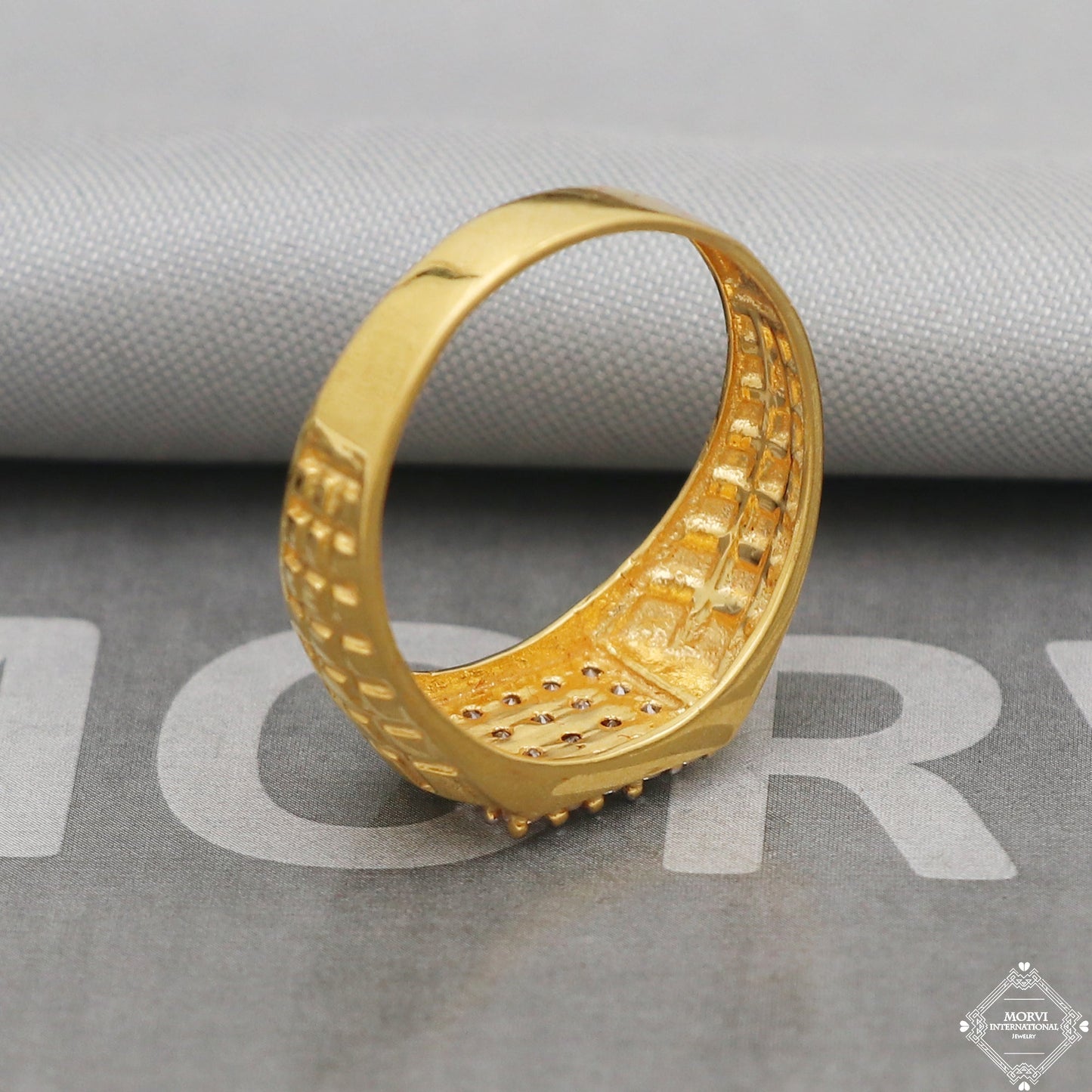 22k Yellow Gold Ring Size 10 US and All, Hand Carved Gold Ring Jewelry, Indian Gold Ring, K5089