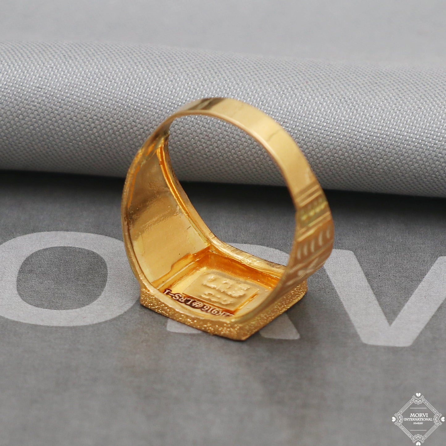 22k Yellow Gold Ring Size 9.75 US and All, Hand Carved Gold Ring Jewelry, Indian Gold Ring, K5094