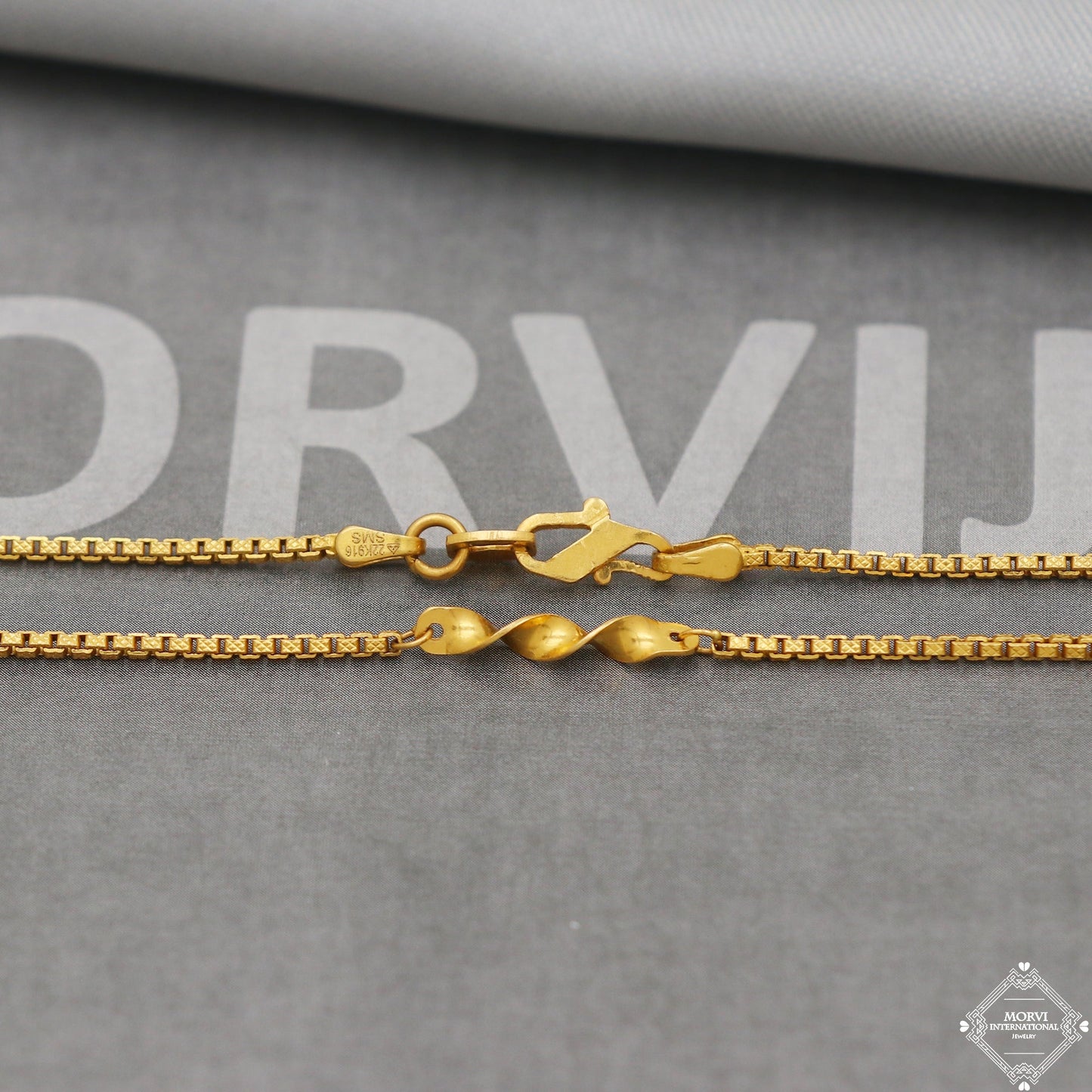 22k Gold Chain Necklace twisted For men women Anniversary Wedding Gift chain, 22kt Handmade Gold Chain, pure gold necklace chain, K5104
