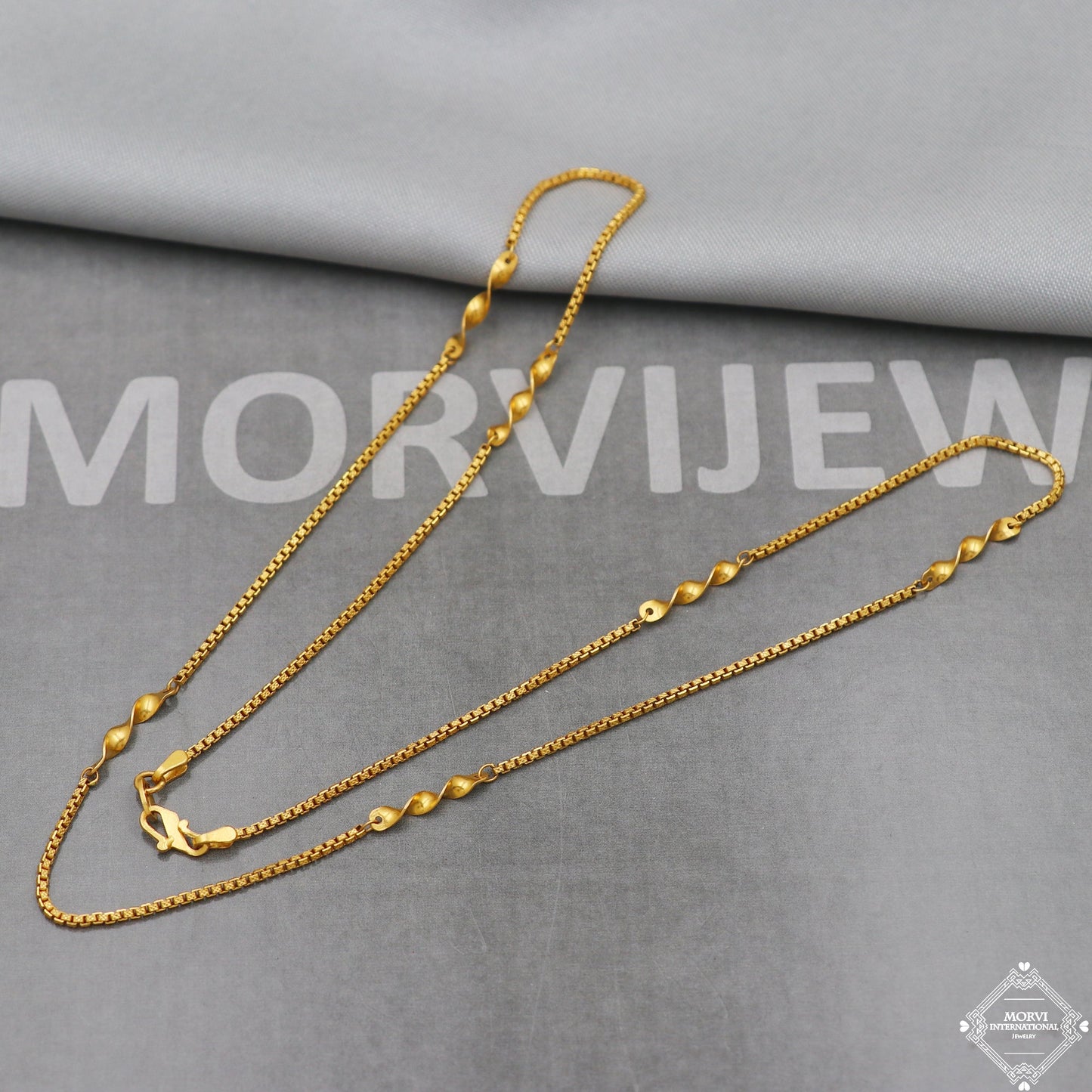 22k Gold Chain Necklace twisted For men women Anniversary Wedding Gift chain, 22kt Handmade Gold Chain, pure gold necklace chain, K5104