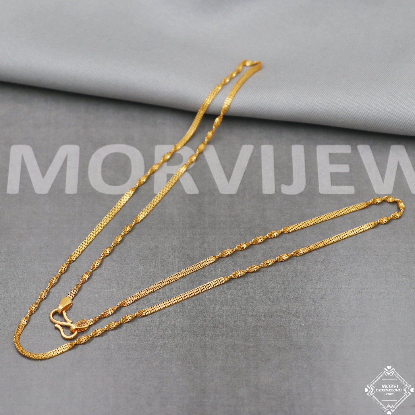 22k Gold Chain Necklace twisted For men women Anniversary Wedding Gift chain, 22kt Handmade Gold Chain, pure gold necklace chain, K5105