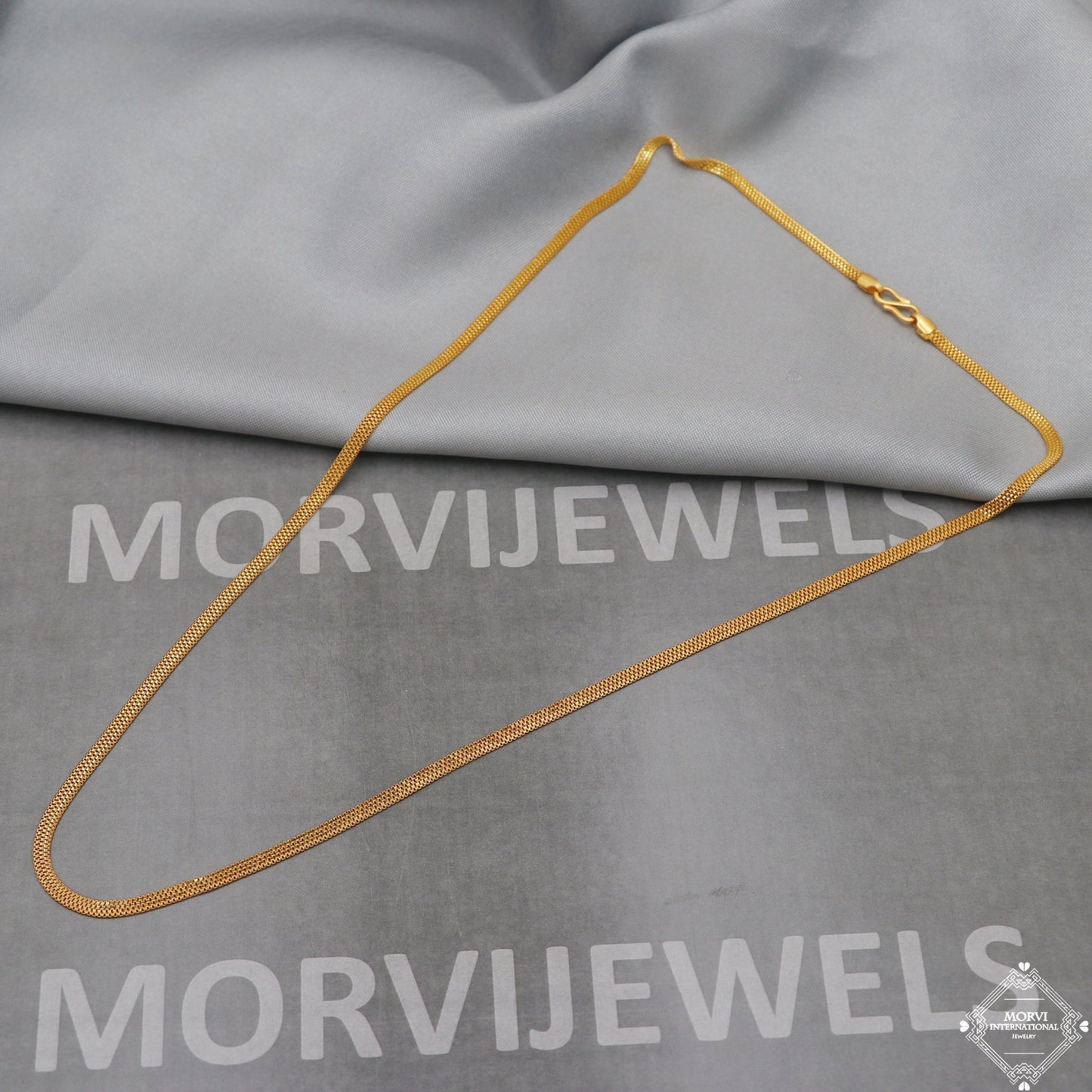 22k Gold Chain Necklace box style For men women Anniversary Wedding Gift chain, 22kt Handmade Gold Chain, pure gold necklace chain, K5106