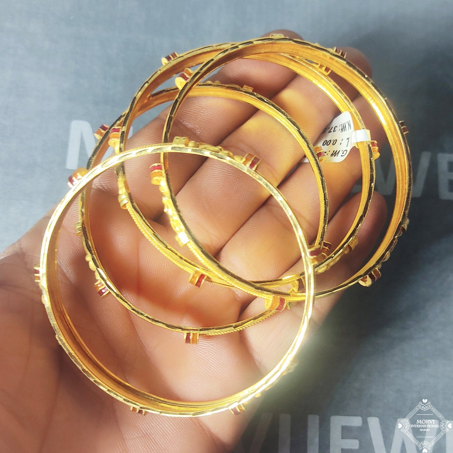 22k 22 karat Pure Gold Bangles Bracelet Wedding Jewelry, K5180