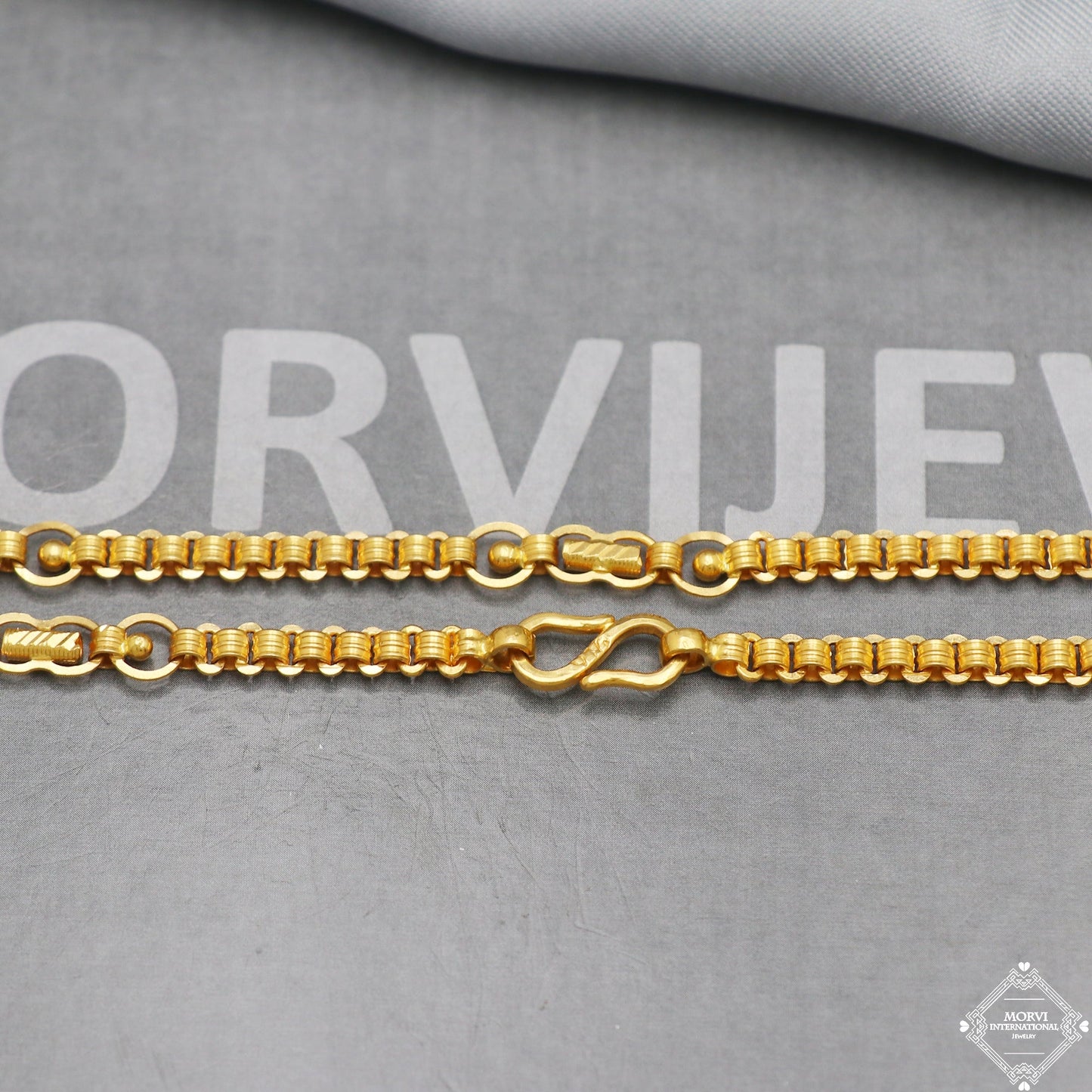 22k Yellow Gold Chain Necklace 4 5mm, 24 inches and all, pure handmade gold chain for men and women, Indian gold chain jewelry, gift, K5279