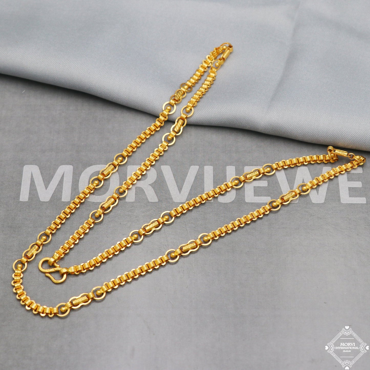 22k Yellow Gold Chain Necklace 4 5mm, 24 inches and all, pure handmade gold chain for men and women, Indian gold chain jewelry, gift, K5279