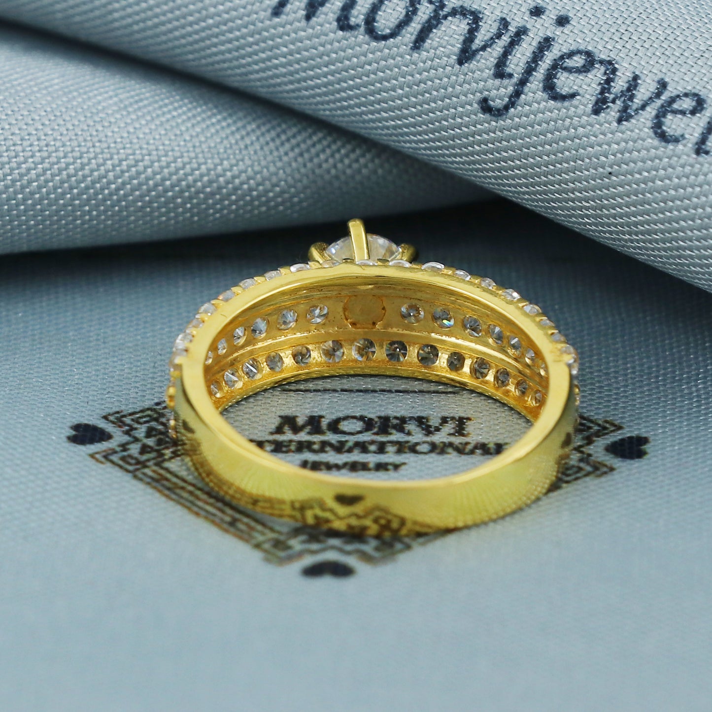 22k Yellow Gold Zircon Ring | Indian Wedding Gold Ring | 4.1g 22k Gold, Size All US, K5380