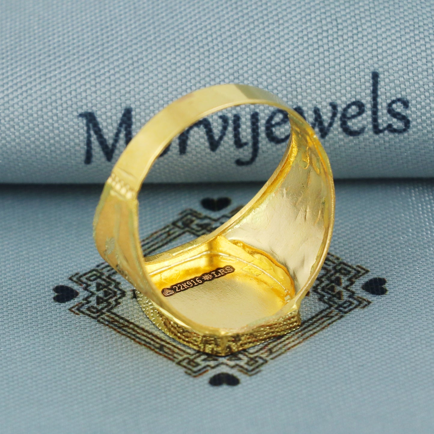 22k Gold Handmade Indian Ring | 2.67g Gold Men Women Ring | US Size 10.25 and all, Traditional Design, K5383