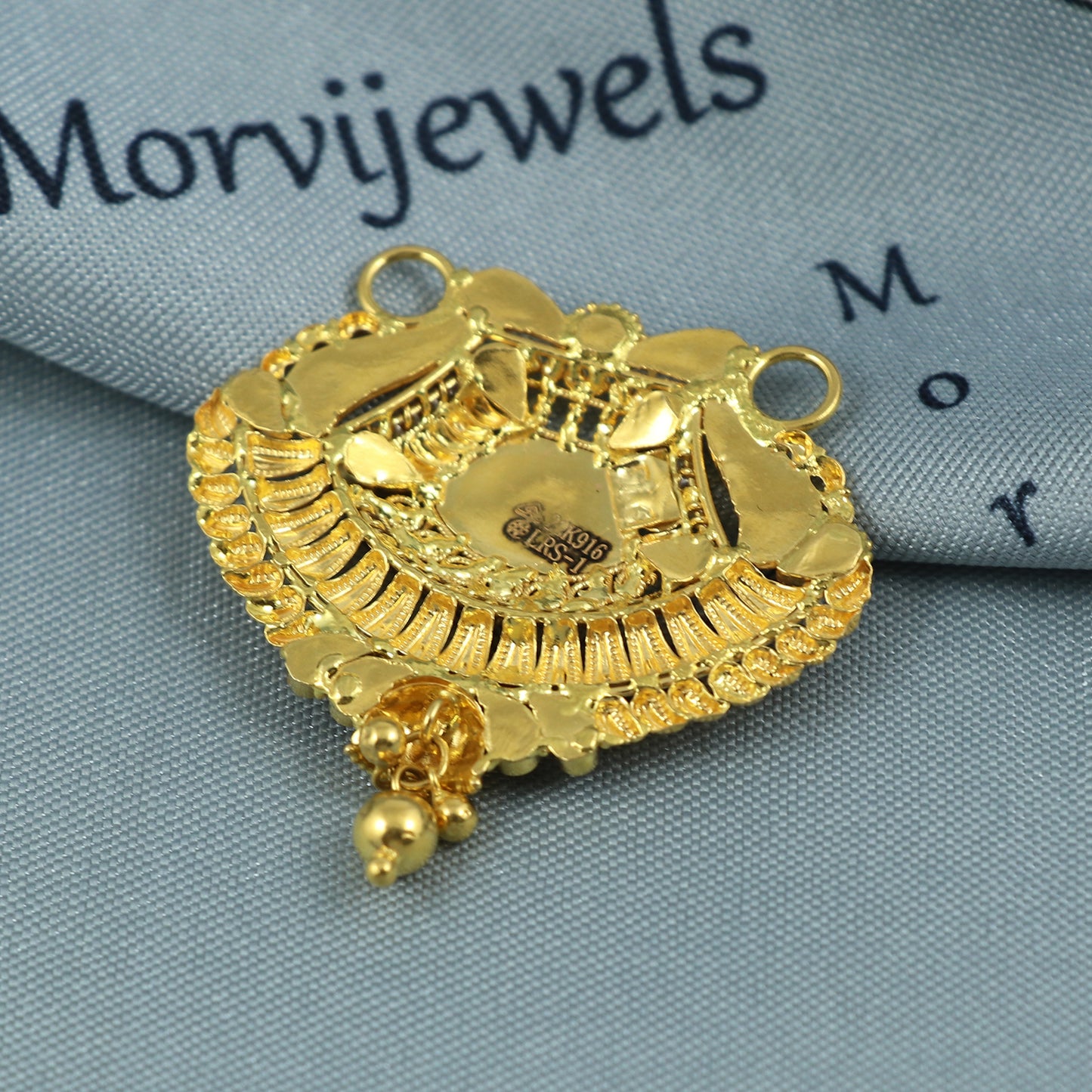 Handcrafted 22k Gold Pendant, Traditional Indian Jewelry, Gold Charm for Women, Ethnic Gold Necklace Pendant for Special Occasions K5393