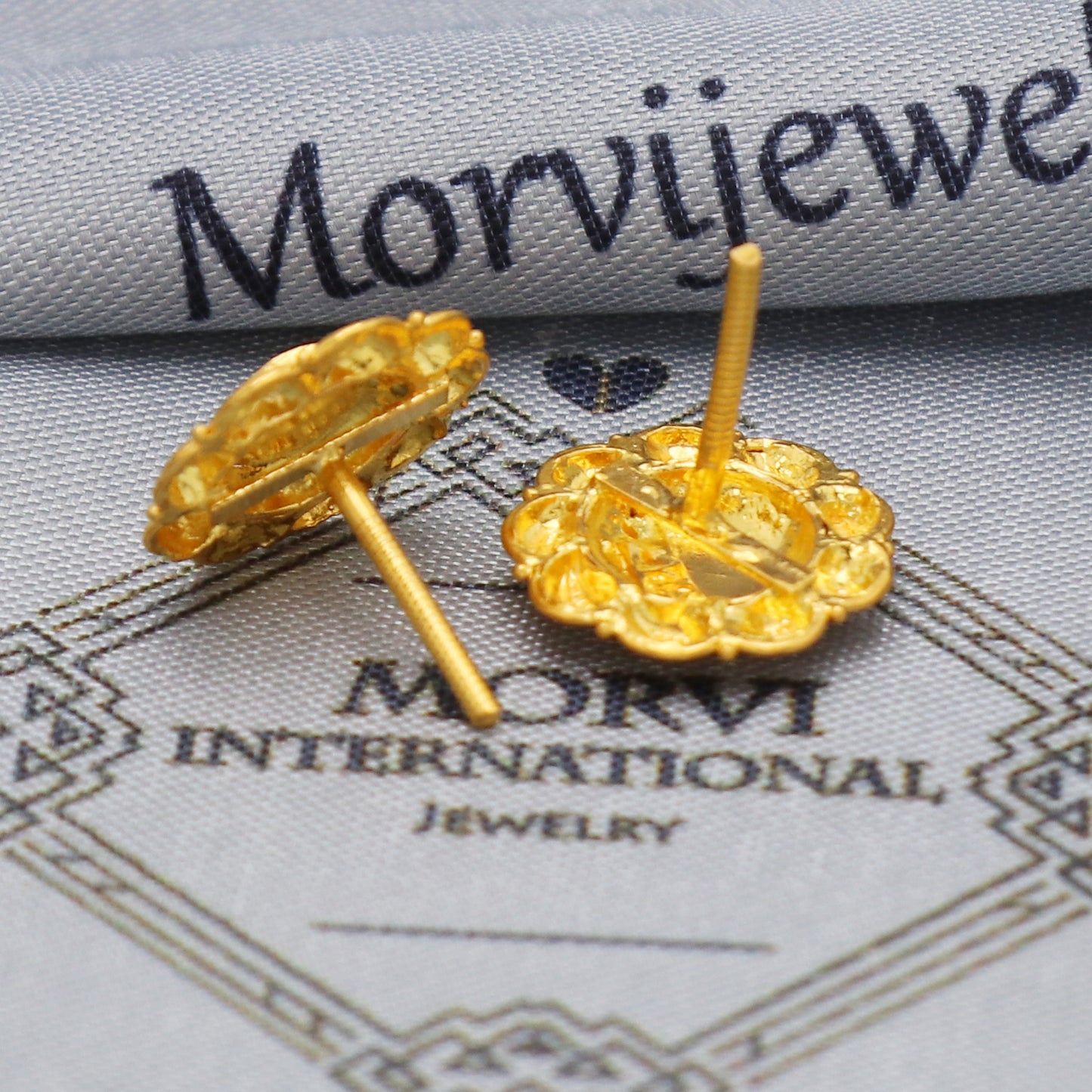 women gold tops designer 22k gold earrings from india, K5441
