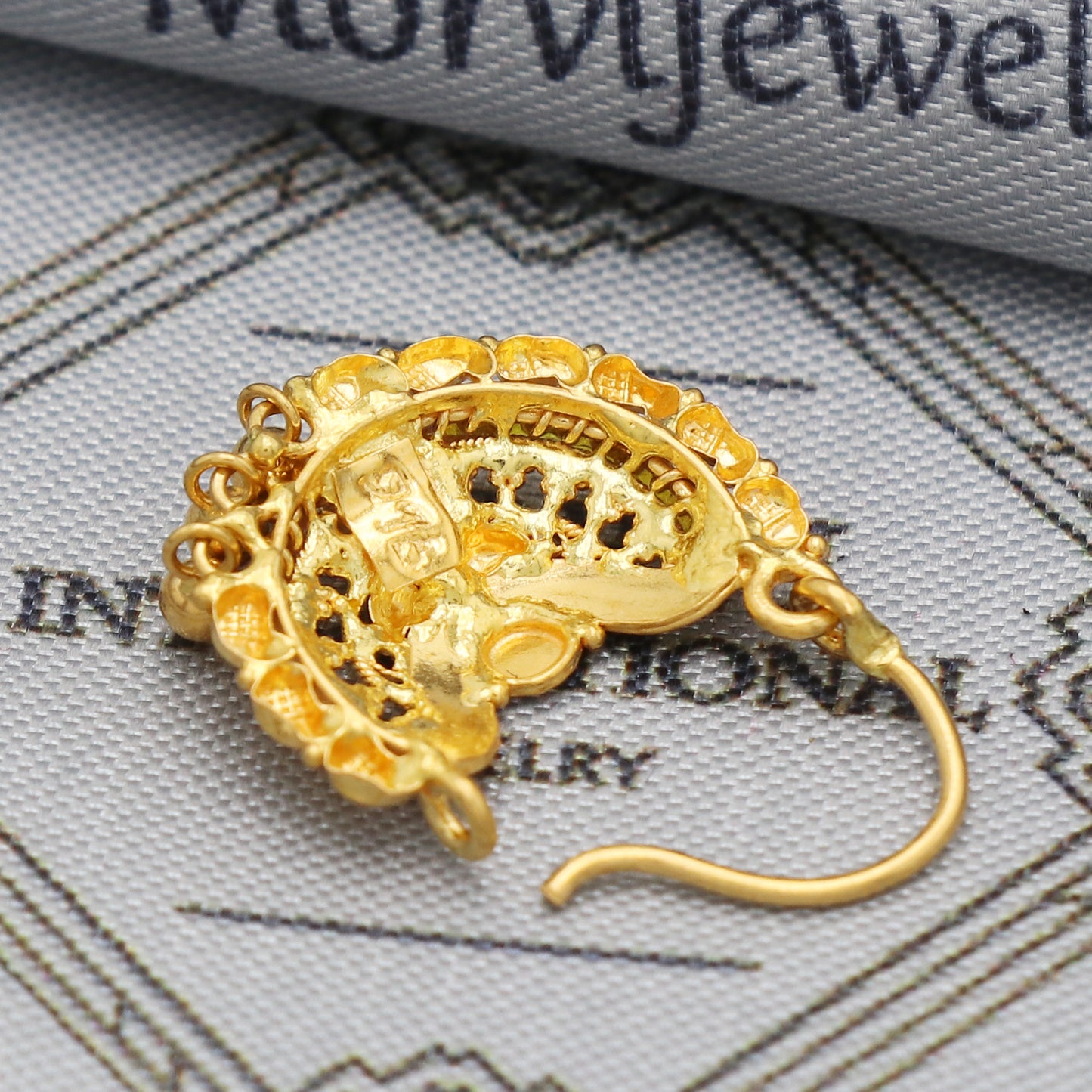 wedding party wear nose ring in 22k real solid gold, K5498