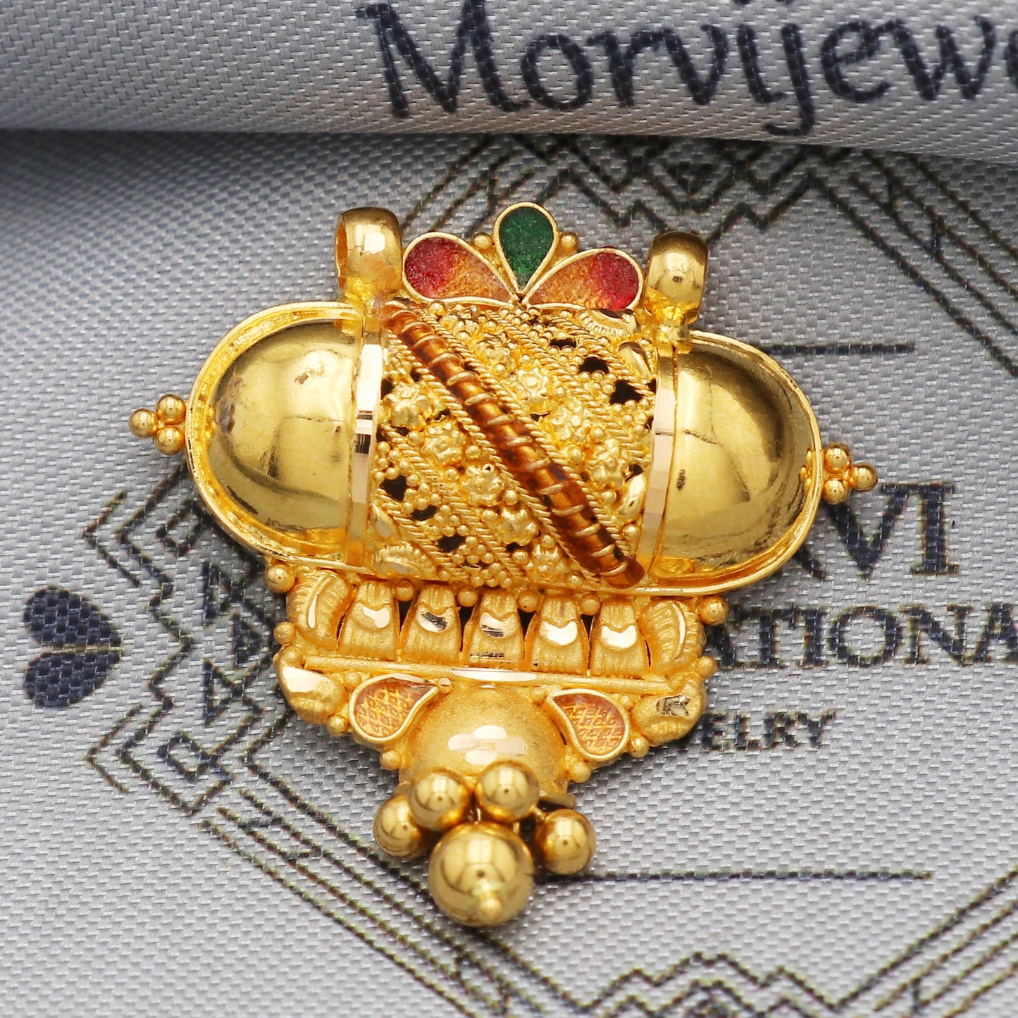 Solid 22k Yellow Gold Handmade Jewelry, Pure gold locket indian, gift for wife, K5509