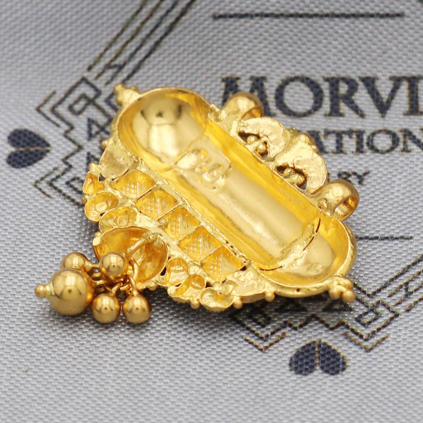 Solid 22k Yellow Gold Handmade Jewelry, Pure gold locket indian, gift for wife, K5511