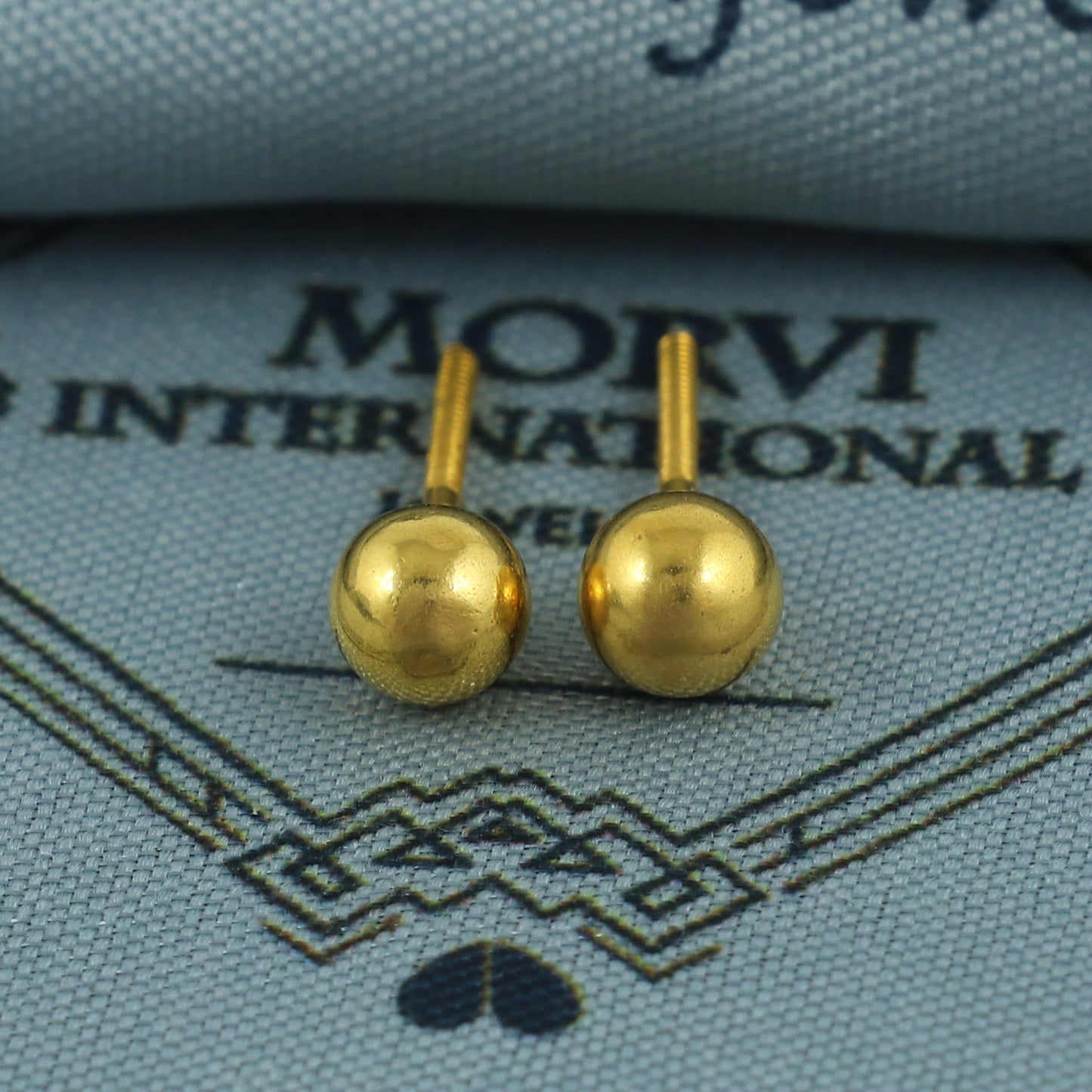 22k Yellow Gold Stud Earrings, Handmade Yellow gold earrings for women, 5 mm Ball Stud, Beads Stud, small earrings, K5671