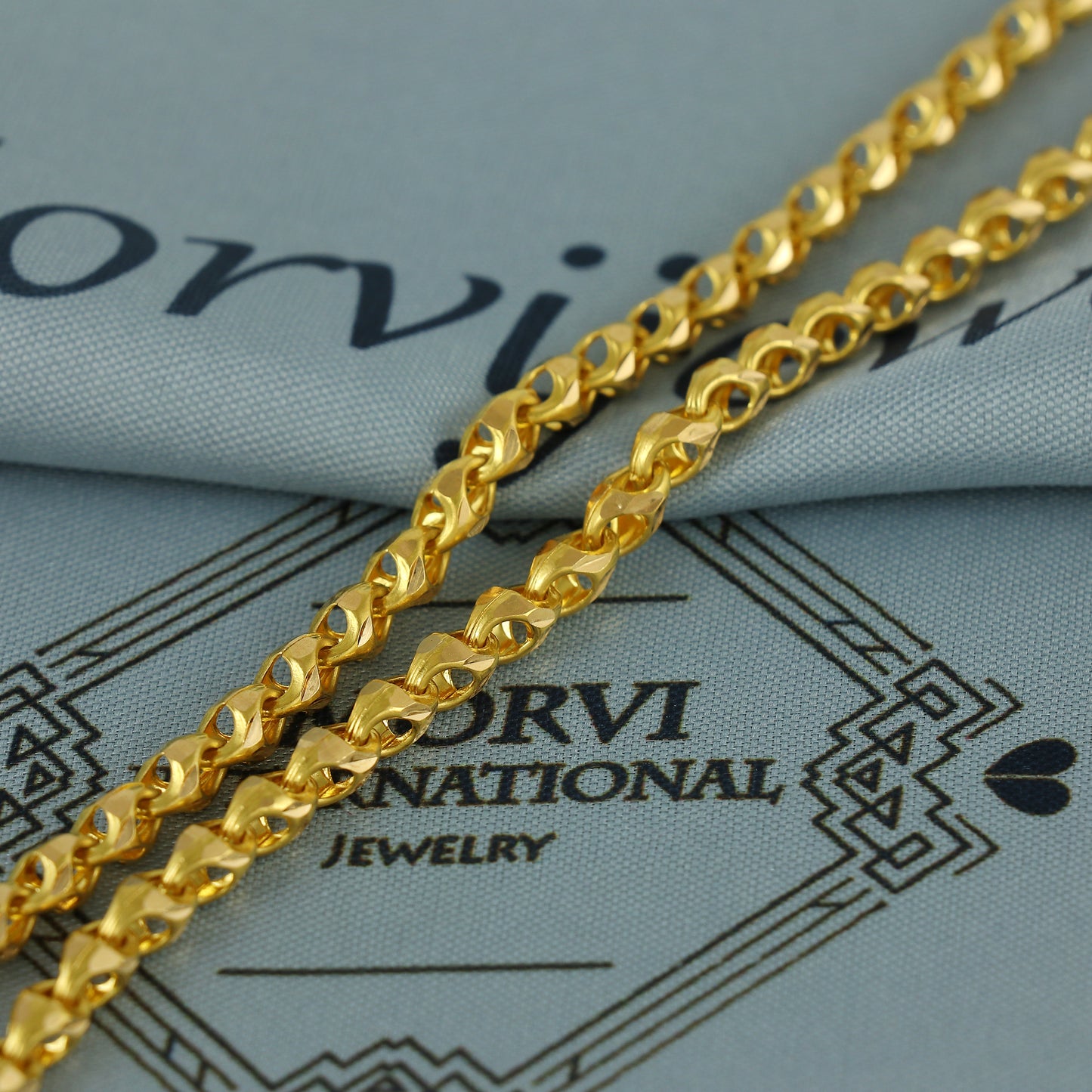 Solid 22k Yellow Gold Pure Gold Necklace Chain Jewelry, Indian Handmade Franco Necklace Jewelry, Vintage Style Gold Chain, , K7166