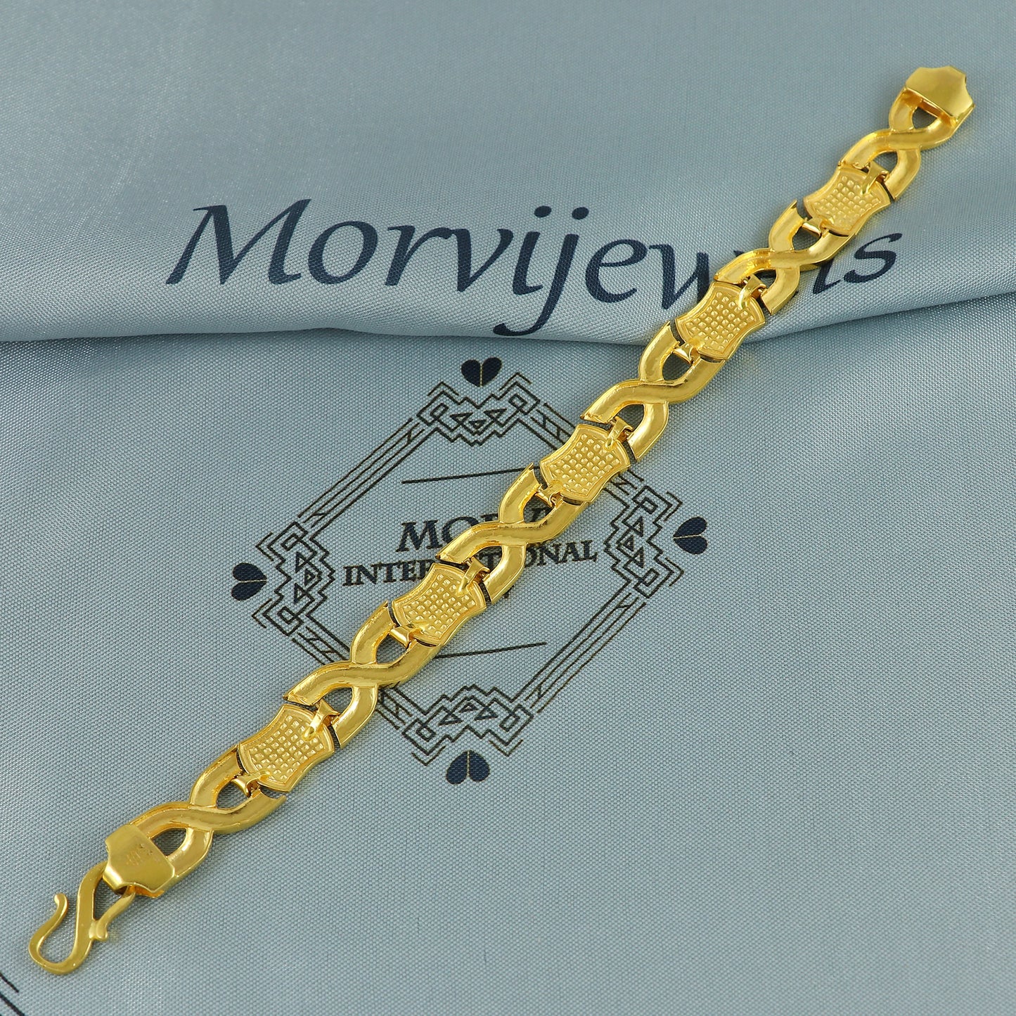 Vintage Design 22K Gold Bold Link Bracelet, 22k Yellow Gold Real Bracelet Handmade Indian Jewelry, K7188