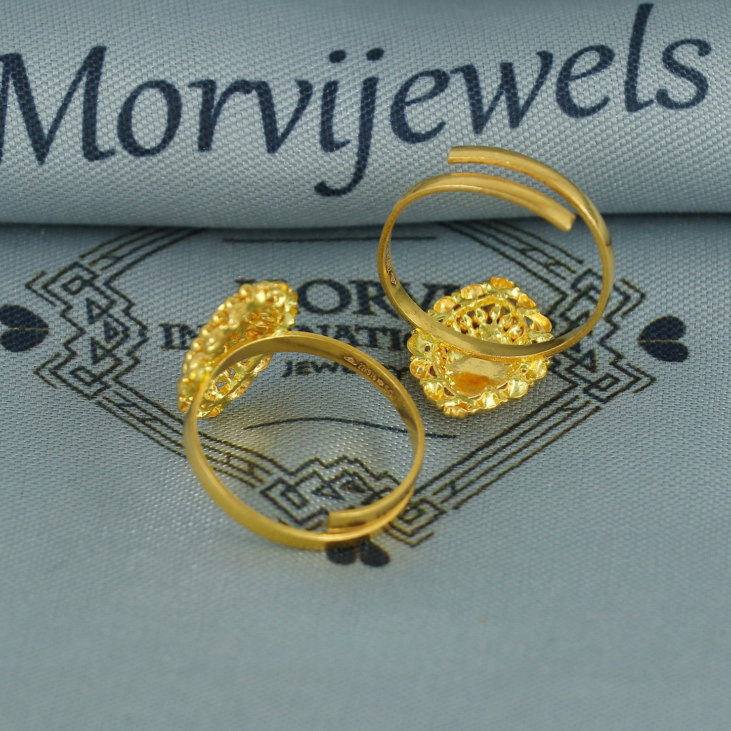 Beads 22k Yellow Gold bichiya toe ring, Handmade gold toe ring pair for women, Indian gold toe jewelry, real gold bichiya Gift, K7196