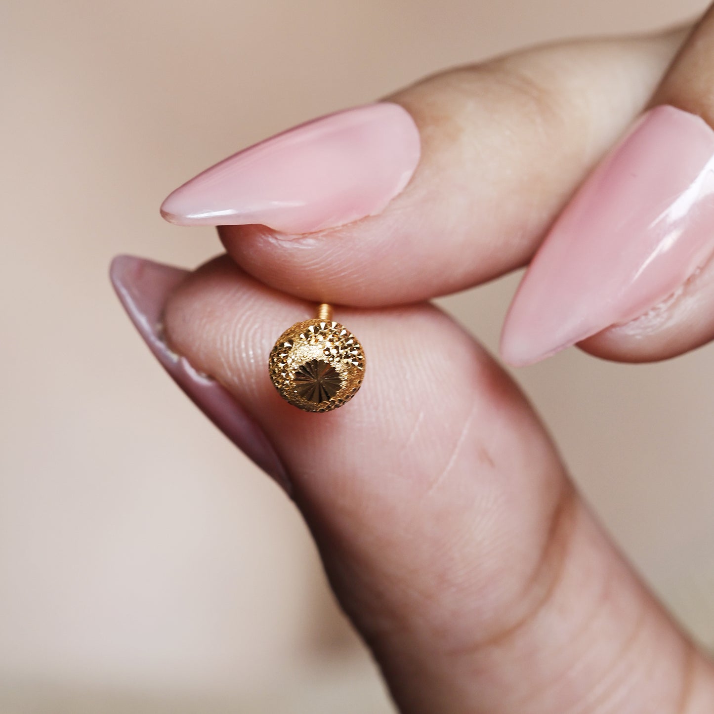 22k Gold Stud Earrings Dainty Indian Jewelry Exclusive Authentic BIS Hallmarked Stamped "22k916" Jewelry, MJ0025