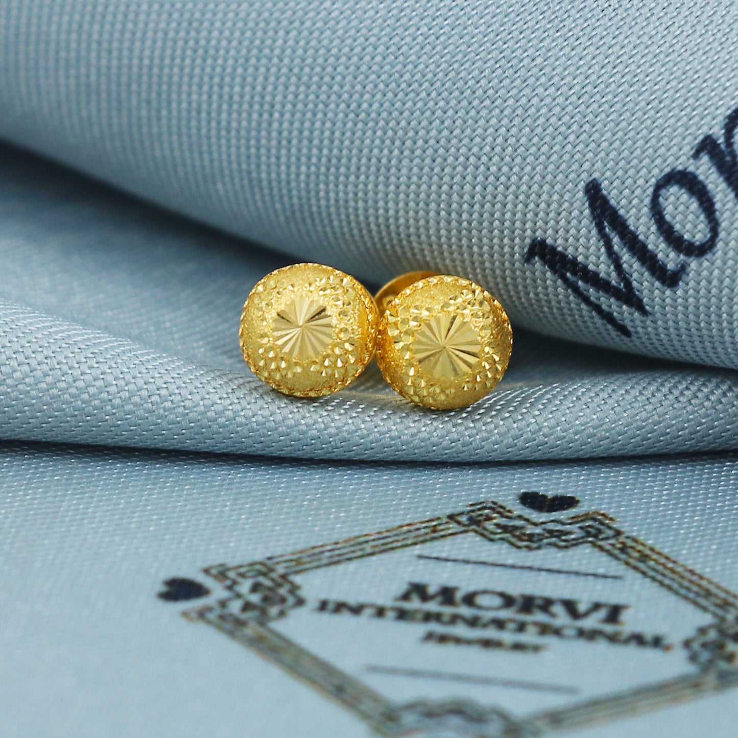 22k Gold Stud Earrings Dainty Indian Jewelry Exclusive Authentic BIS Hallmarked Stamped "22k916" Jewelry, MJ0029