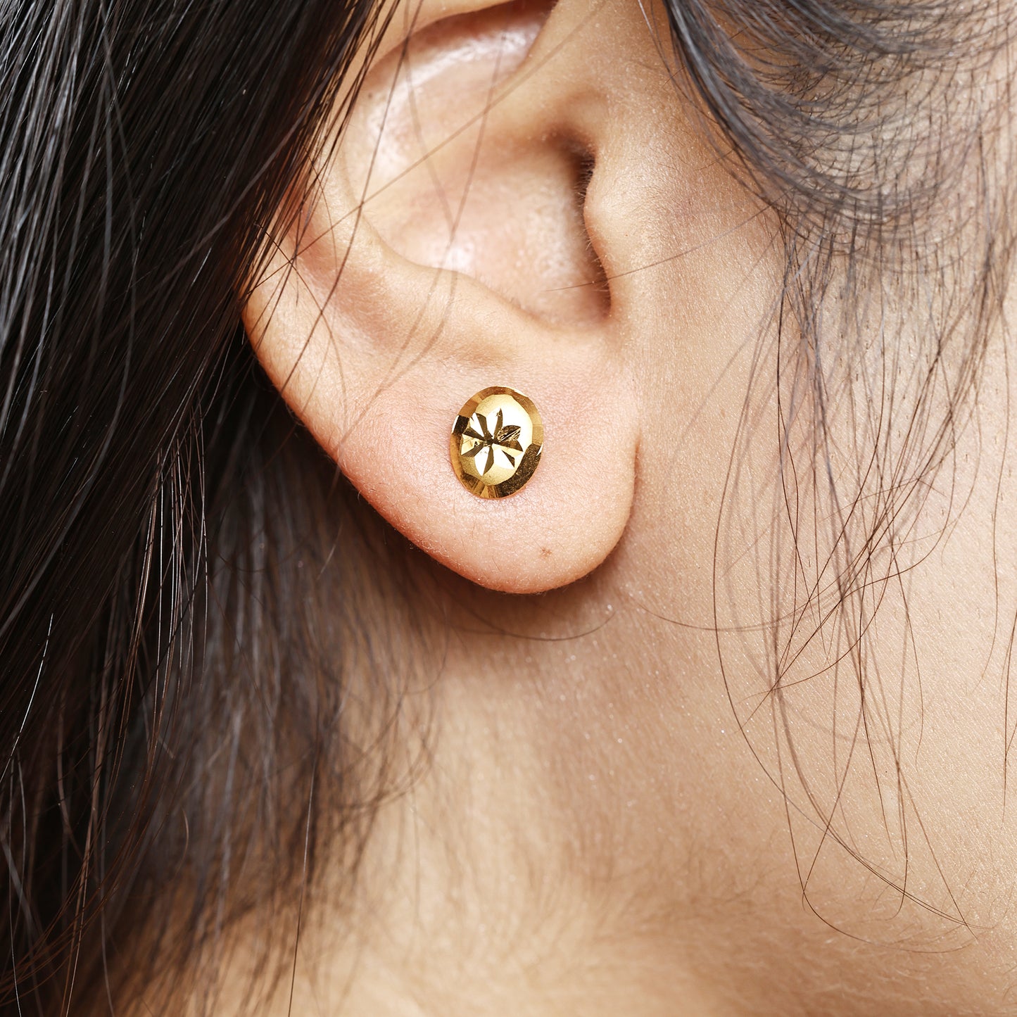 22k Gold Stud Earrings Dainty Indian Jewelry Exclusive Authentic BIS Hallmarked Stamped "22k916" Jewelry, MJ0034