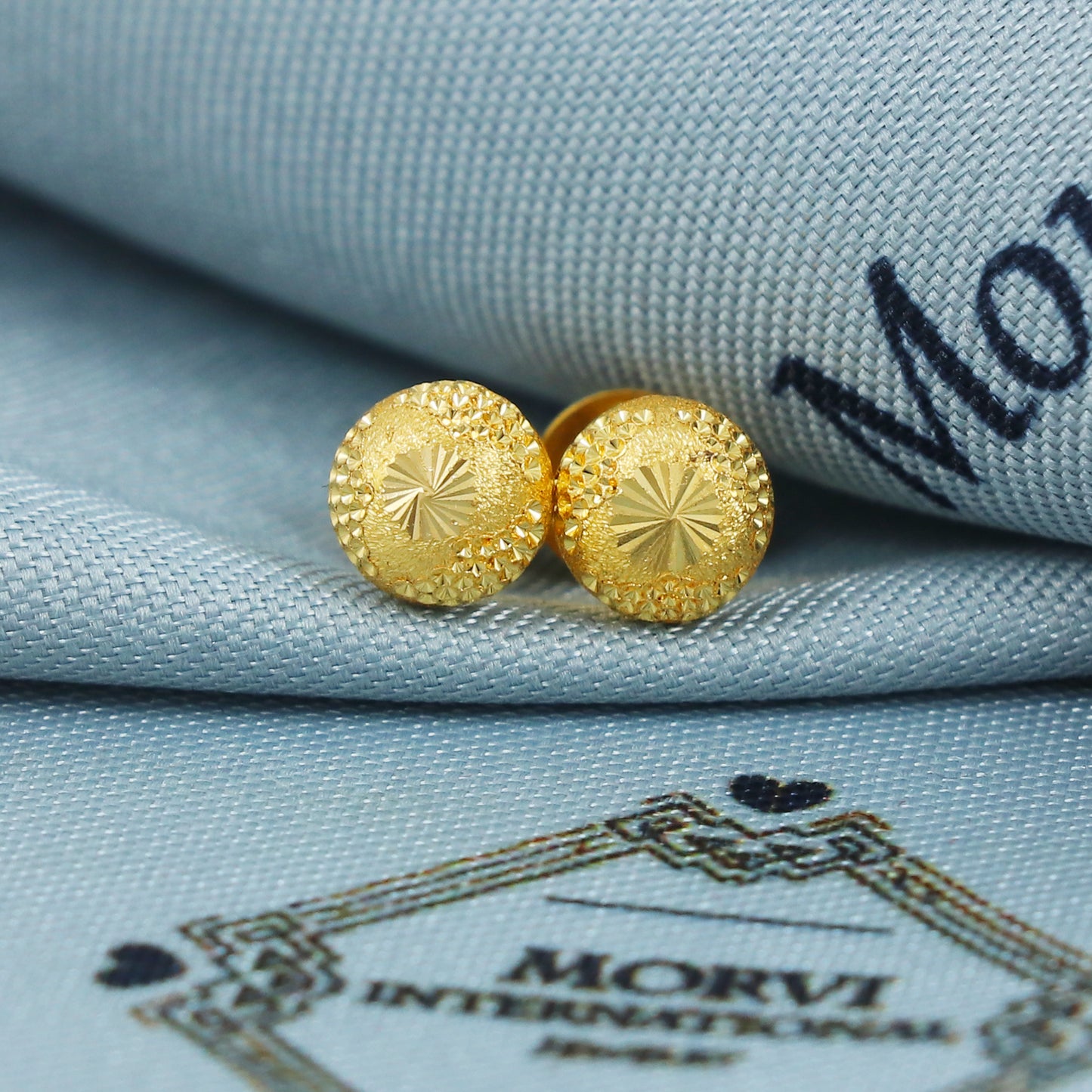 22k Gold Stud Earrings Dainty Indian Jewelry Exclusive Authentic BIS Hallmarked Stamped "22k916" Jewelry, MJ0041