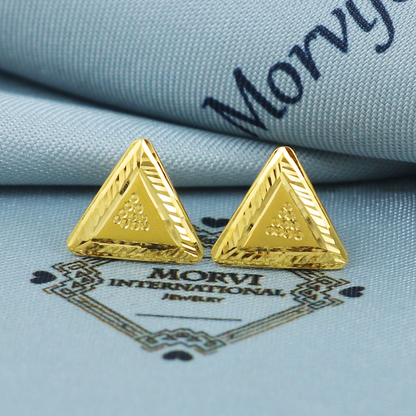 22k Gold Stud Earrings Dainty Indian 22kt Jewelry Exclusive Authentic BIS Hallmarked Stamped "22k916" Jewelry, MJ0047