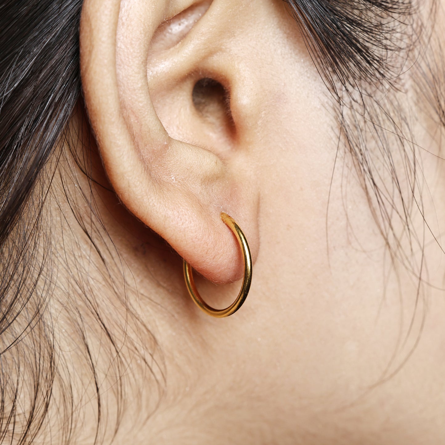 22k Gold Hoop Earrings Dainty Indian 22kt Jewelry Exclusive Authentic BIS Hallmarked Stamped "22k916" Jewelry, MJ0066