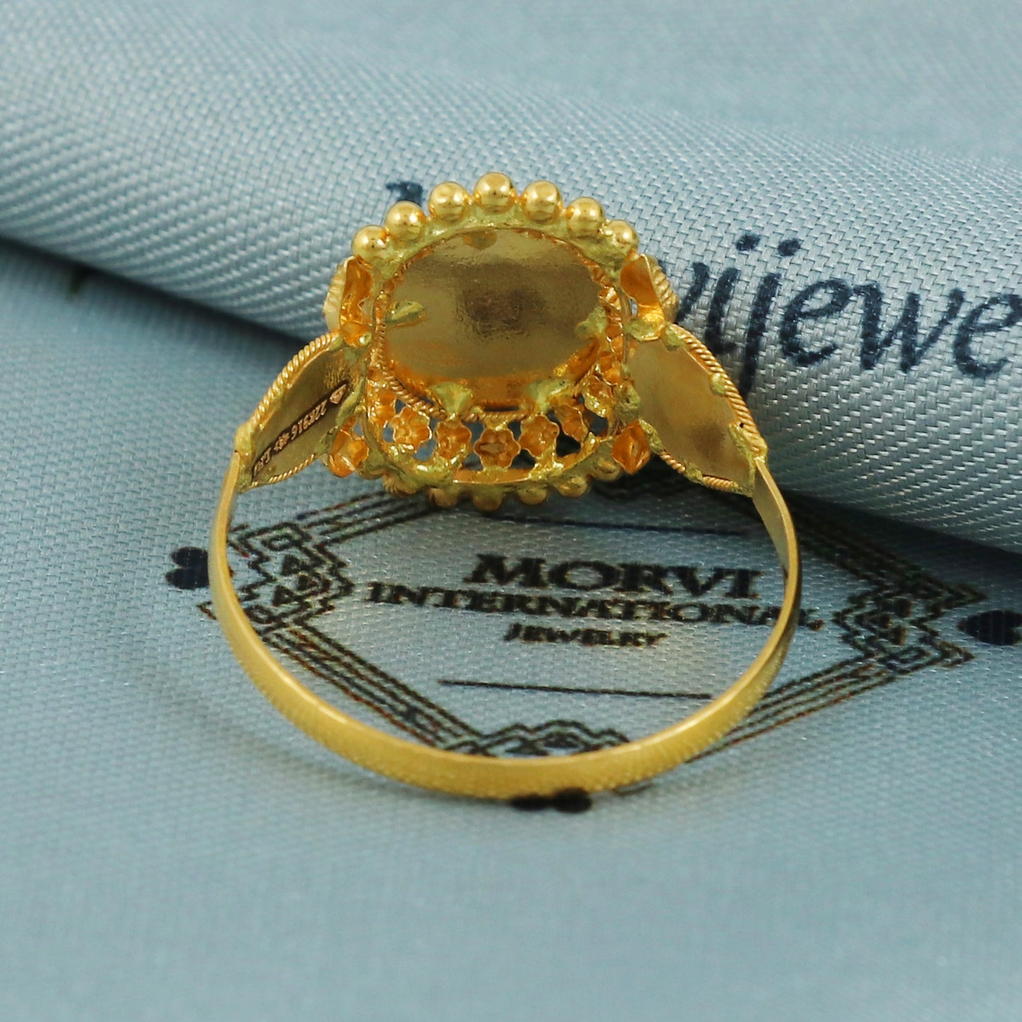 22k Gold Indian Ring – 2.09g Handmade, Size All US, Elegant 16mm Gold Band, Traditional Design, Authentic Indian Jewelry, MJ0080