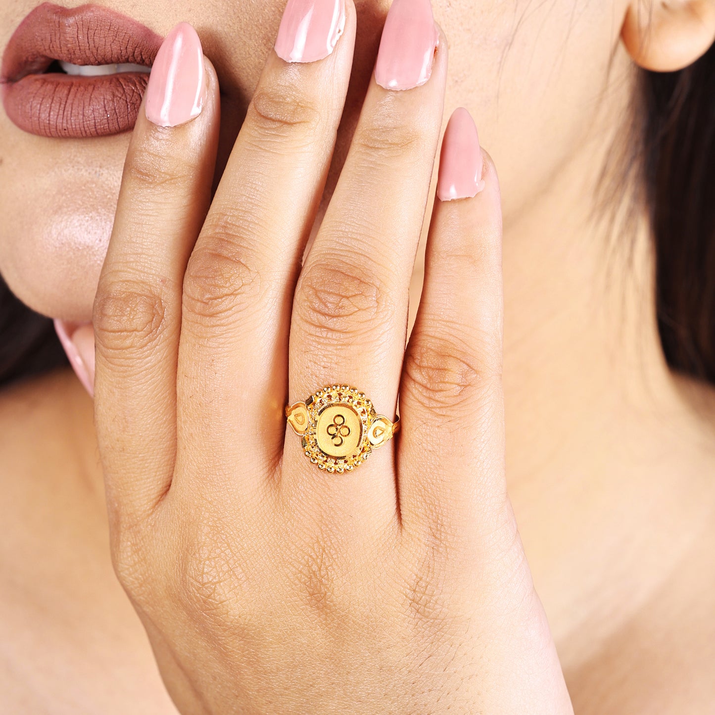22k Gold Indian Ring – 2.09g Handmade, Size All US, Elegant 16mm Gold Band, Traditional Design, Authentic Indian Jewelry, MJ0080