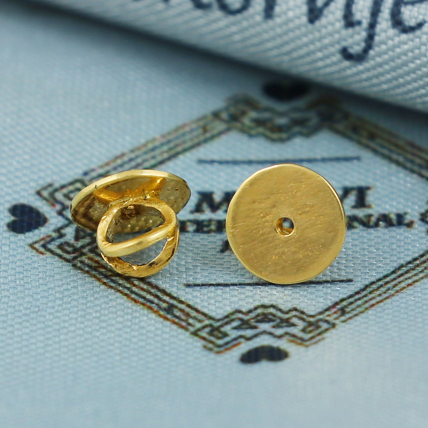 22k Gold Earring Screw Back, Secure Fastening for Earrings, for 1mm stem post, MJ0085