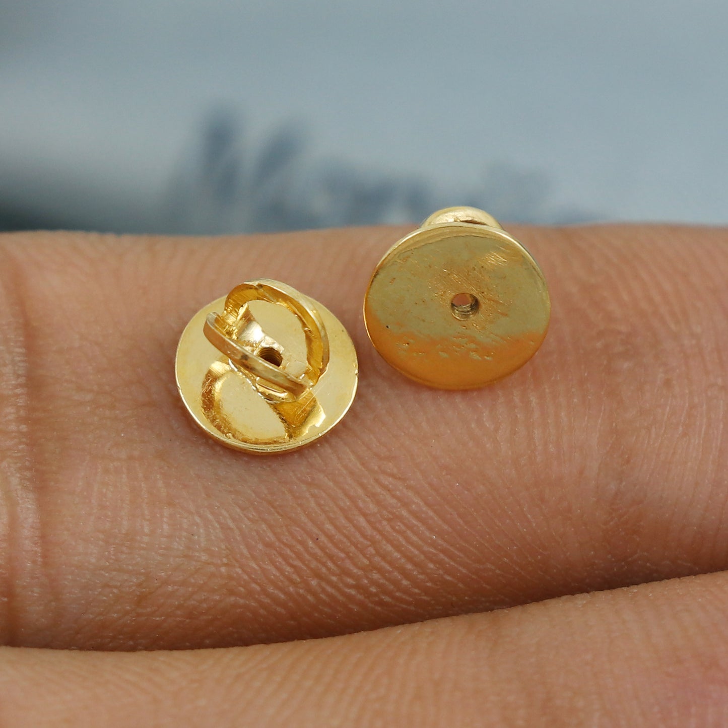 22k Gold Earring Screw Back, Secure Fastening for Earrings, for 1mm stem post, MJ0085
