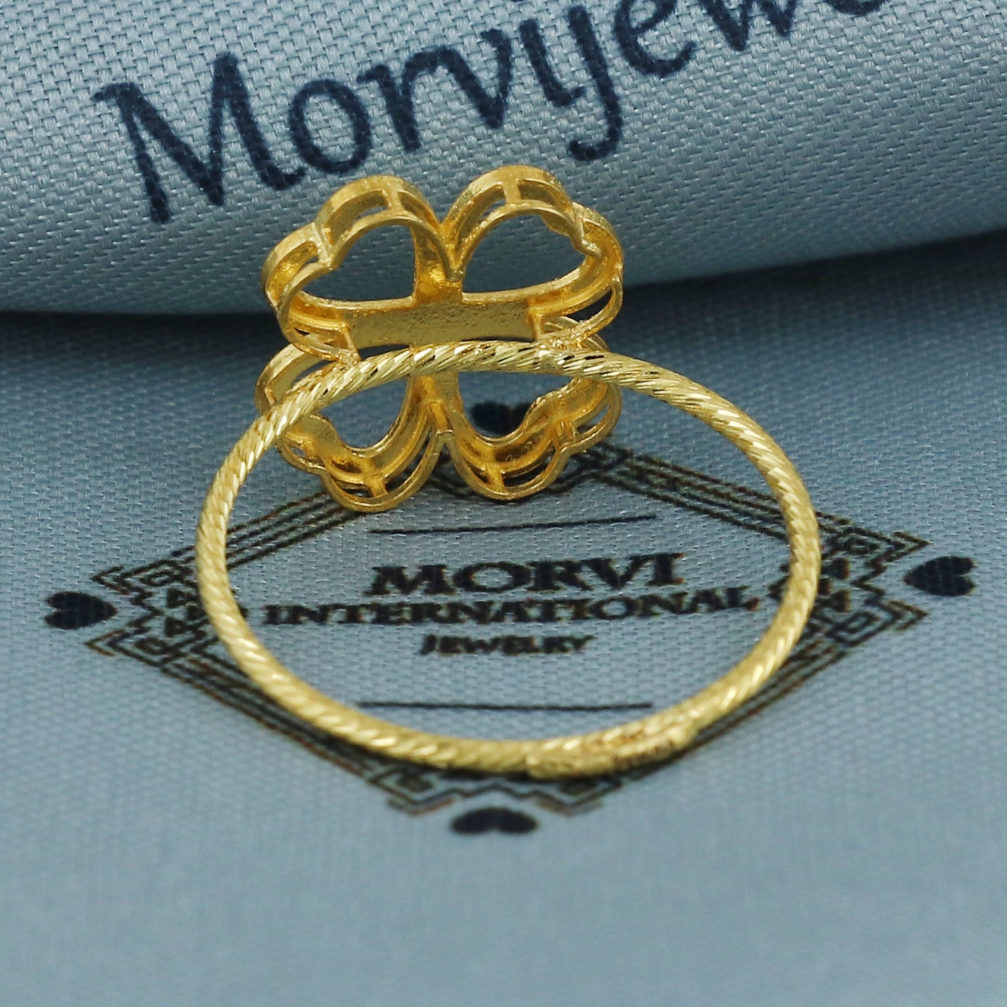 22k Gold Ring flower Indian Jewelry Size 8.25 US, Authentic BIS Hallmarked Stamped "22k916" Jewelry, MJ0094