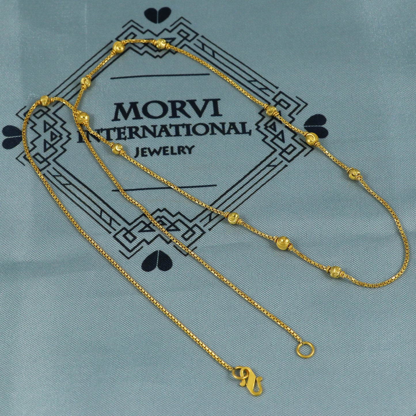 22k Gold Chain Beads Necklace Jewelry, Diamond Cut Beads 22kt Chain, Indian Gold Chain, Party Wear Chain, MJ0115