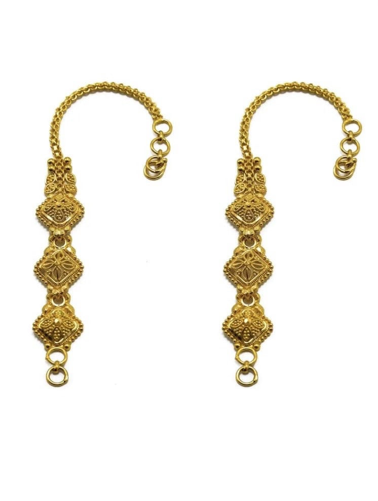 Ear chain 22k Yellow Gold Ear chain for Earrings, additional cost