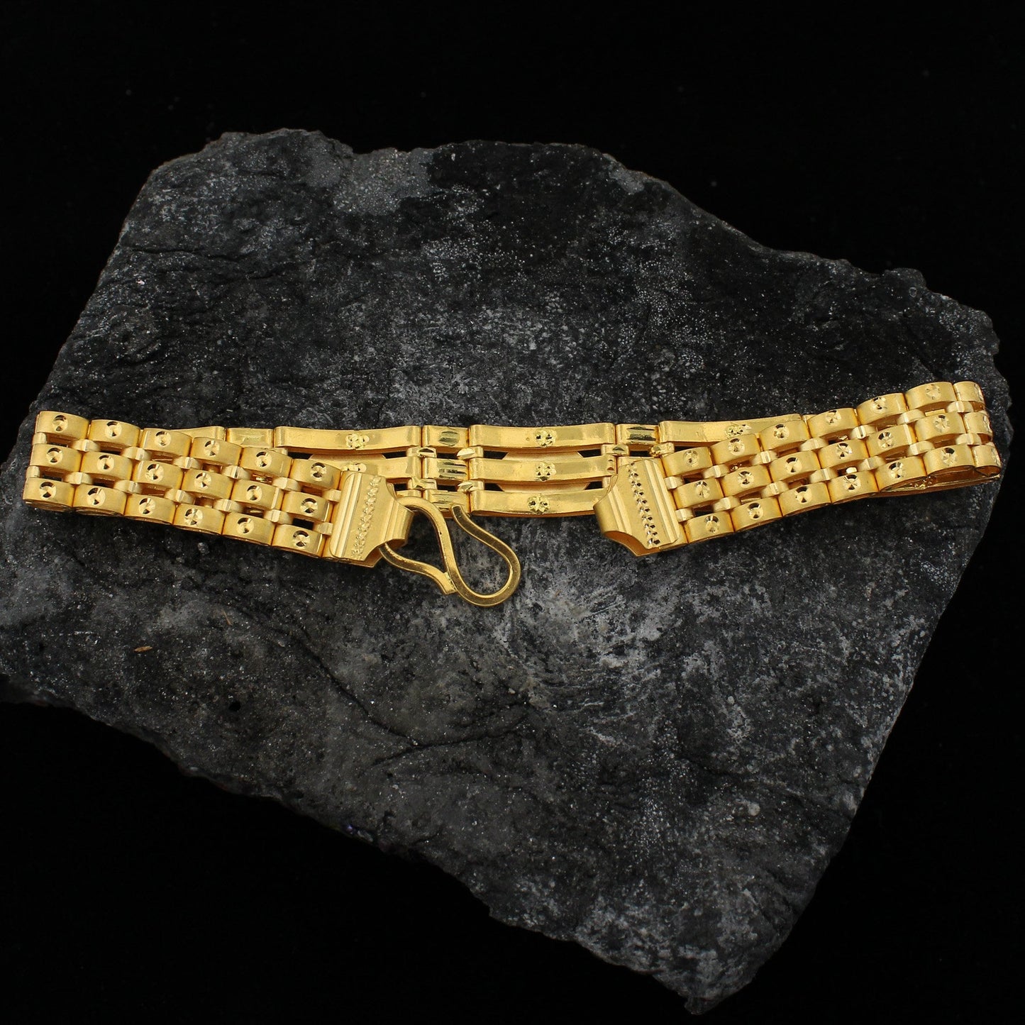 22k Gold Solid Bracelet For Men Indian Jewelry, Yellow Gold Bracelet, Unique Stylish Design, Handmade Indian jewelry,