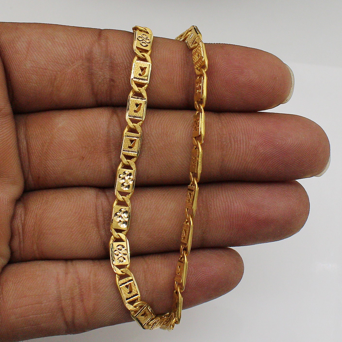 22k Gold Chain Necklace Jewelry, Indian Gold Necklace, pure gold chain necklace