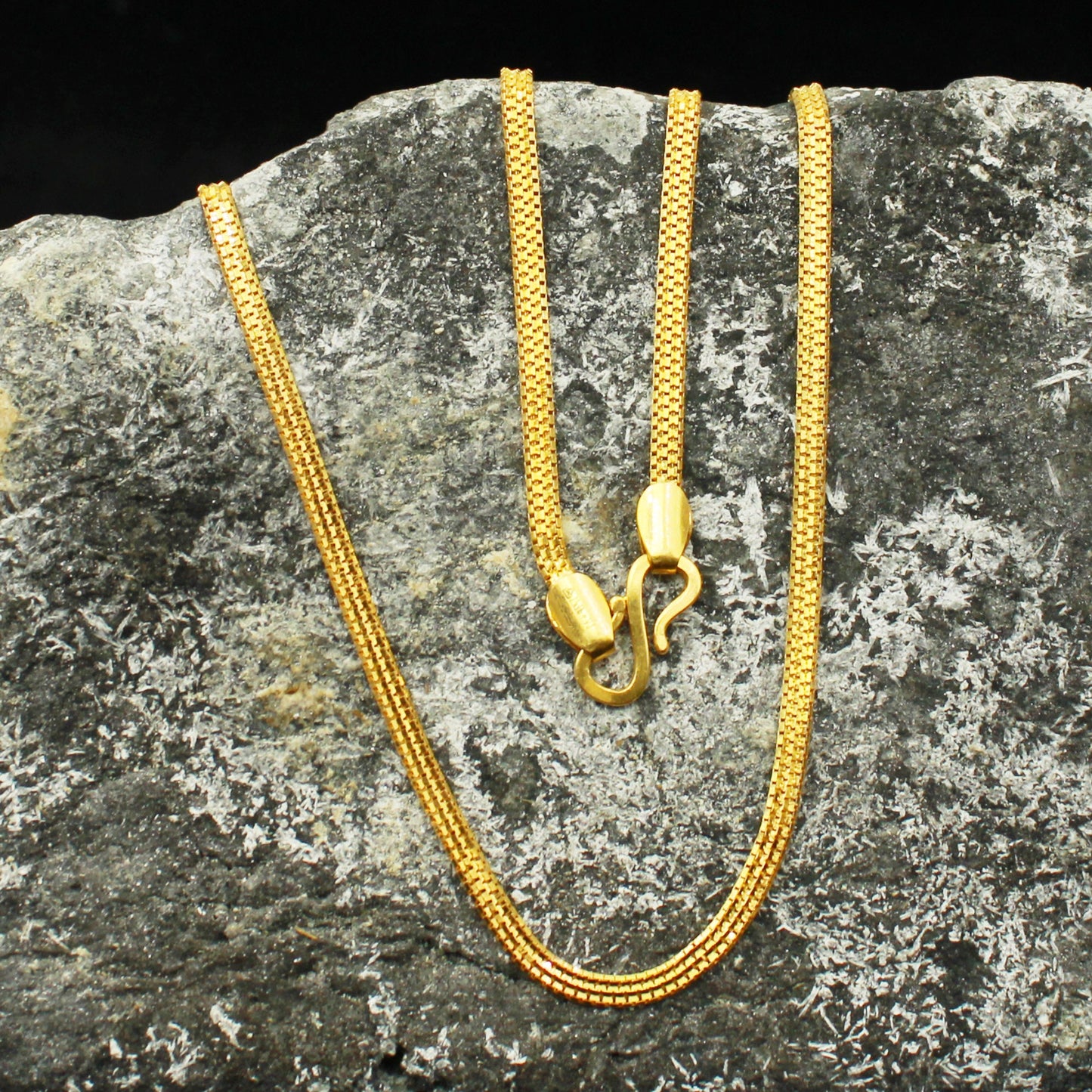 Handmade 22k Yellow Gold Chain Necklace Jewelry, 22k gold box chain, pure gold necklace indian gold chain necklace, gift for wife
